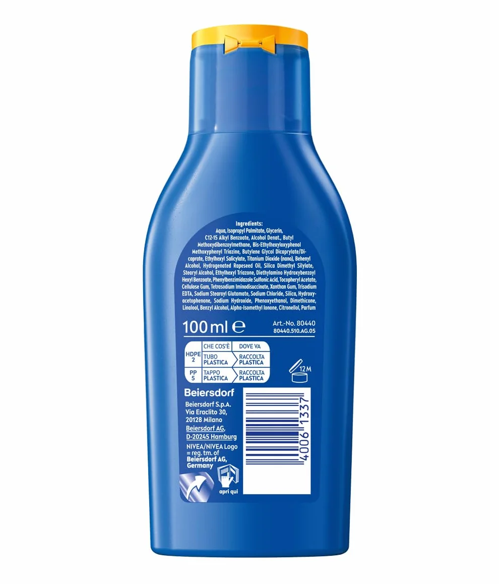 NIVEA SUN Protect & Hydrate SPF 30 Travel Format 100 ml, krem przeciwsłoneczny 30 nawilżający 48 h, wodoodporny krem przeciwsłoneczny 30 z witaminą C i kwasem hialuronowym