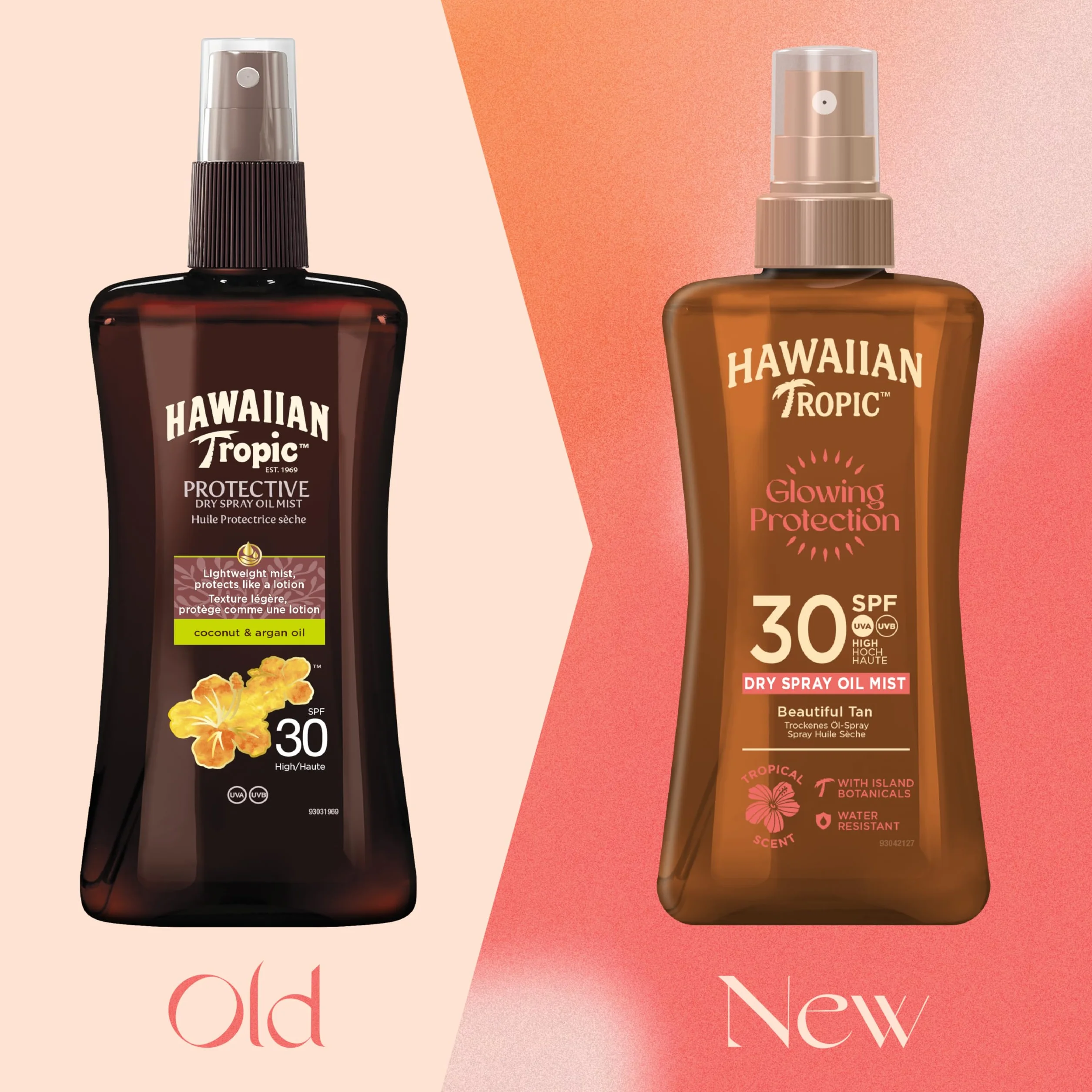 Hawaiian Tropic Protective Dry Spray Oil - Olej do opalania w sprayu z zapachem kokosowym i olejkiem arganowym, wysoka ochrona - SPF 30 - Format: 200 ml
