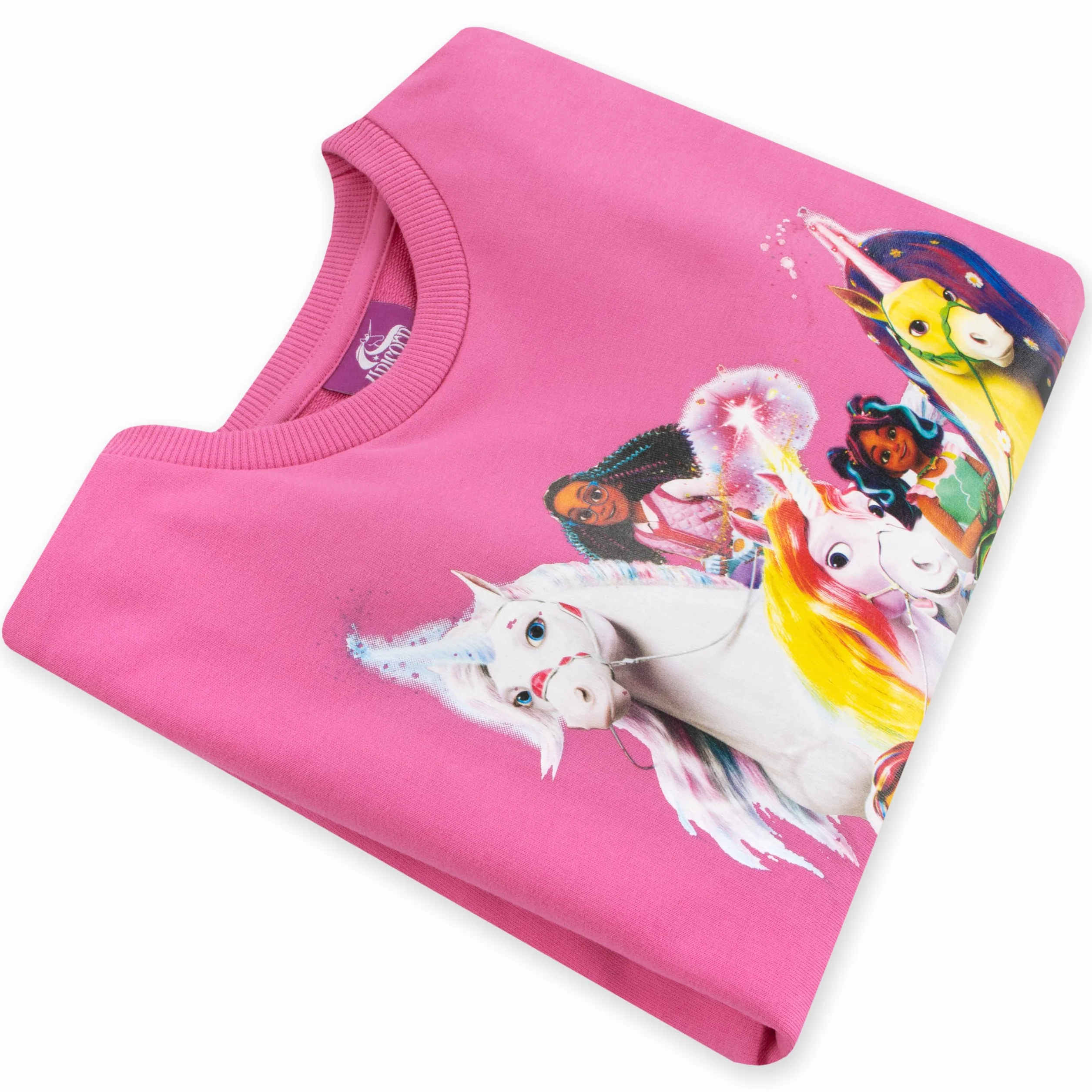 Bluza Dla Dziewcząt Z Akademii Jednorożców | Bluza Z Jednorożcem Dla Dziewcząt | Bluza Dla Dzieci Sophia I Wildstar | Różowy 128