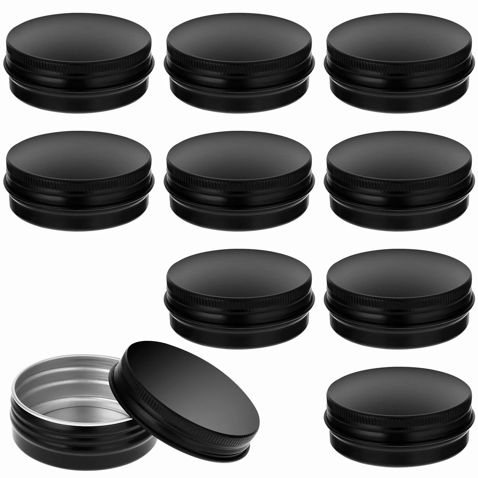10 szt. pojemników na balsam do ust, małe puszki z pokrywkami, aluminiowe puszki z pokrywkami, doniczki na próbki, z zakręcaną pokrywką, do balsamów, świec, 10 szt