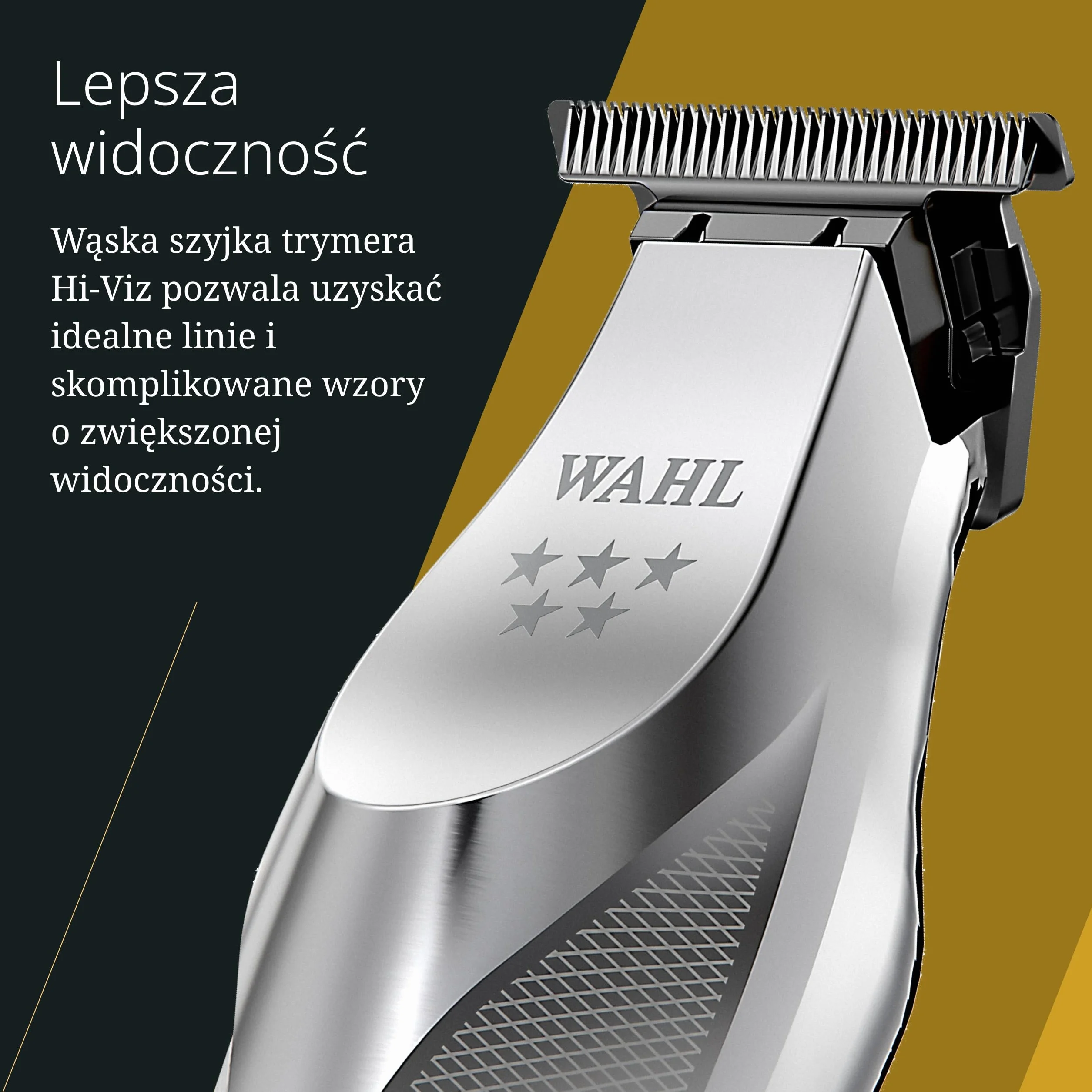 Wahl HI-VIZ Trymer do włosów z ulepszonym szerokim ostrzem w kształcie litery T