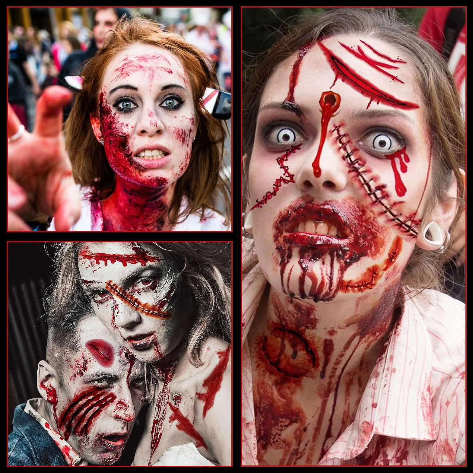Halloween sztuczna krew 60 ml, 2 sztuki fałszywej krwi, film krew, krew wampira. Krew zombie, na karnawał, film, teatr, psoty, symulowane rany (zmywalne i bezpieczne)