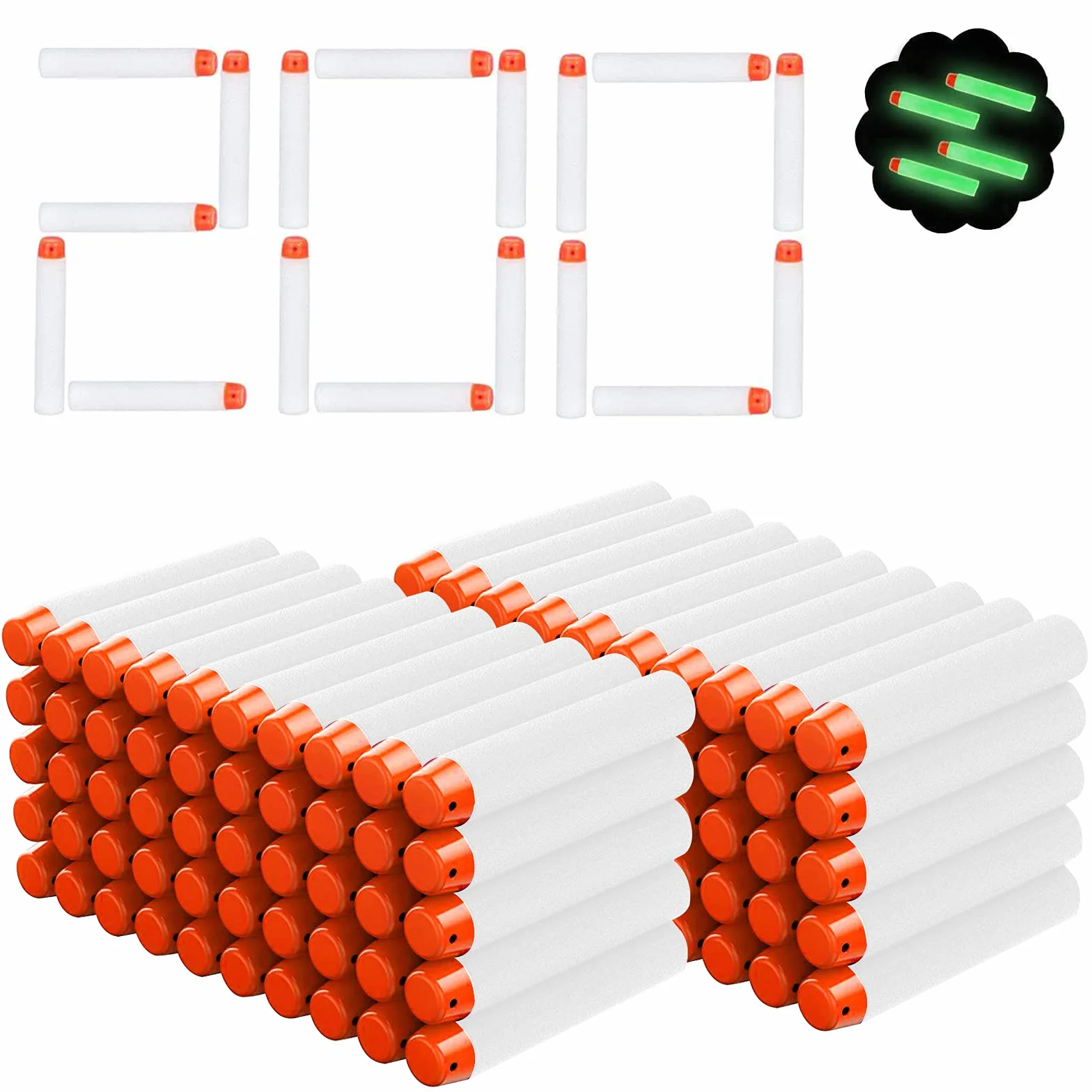 Airlab 200 pocisków uzupełniających do pistoletu Nerf N-strike elite 2.0 Series X Shot, akcesoria do amunicji do rzutek piankowych 7,2 cm, Target Games dla dzieci