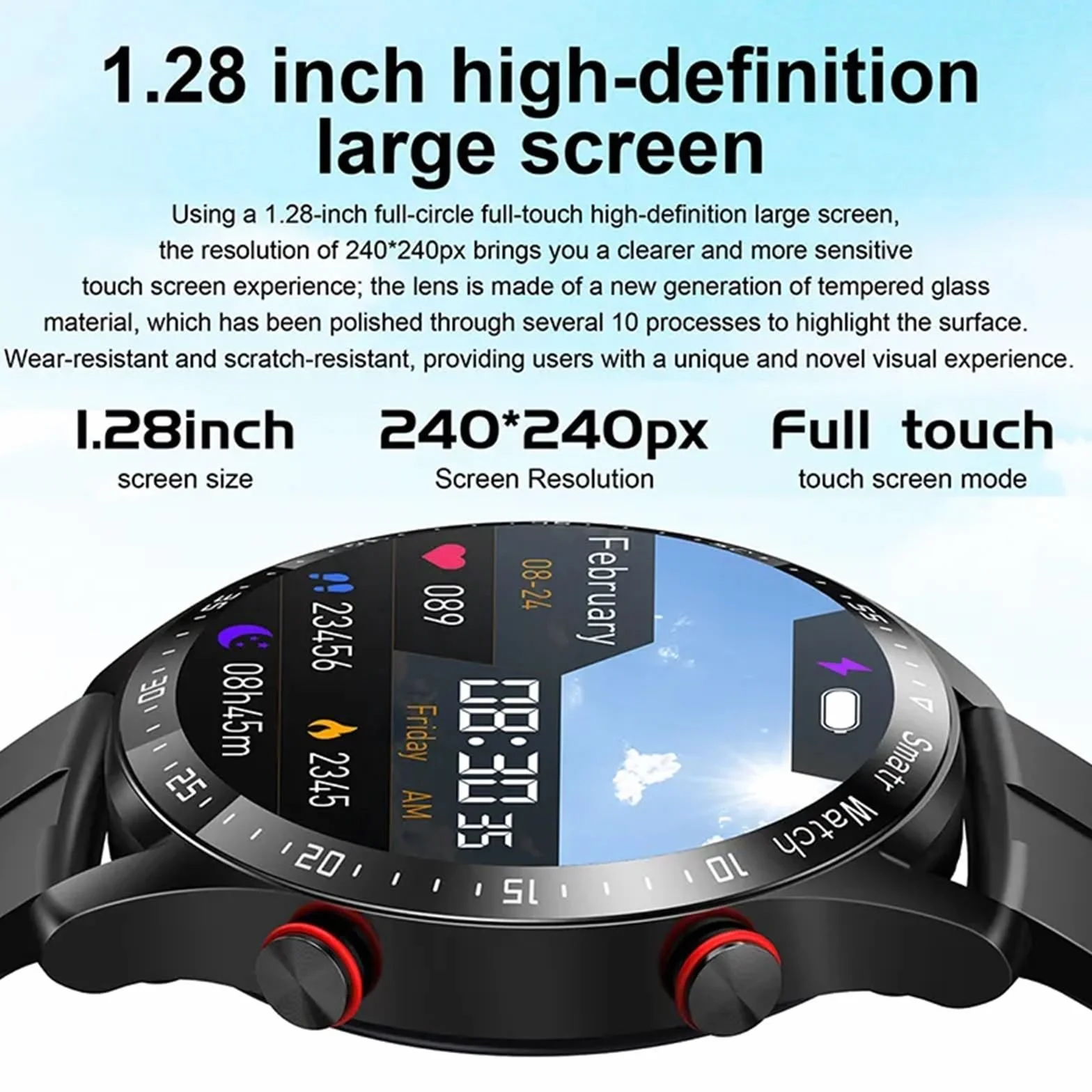 Inteligentny Zegarek Bluetooth Call Mężczyźni Wodoodporny Wyświetlacz Sportowy Fitness Męski Smartwatch (Color : Steel strip silver)