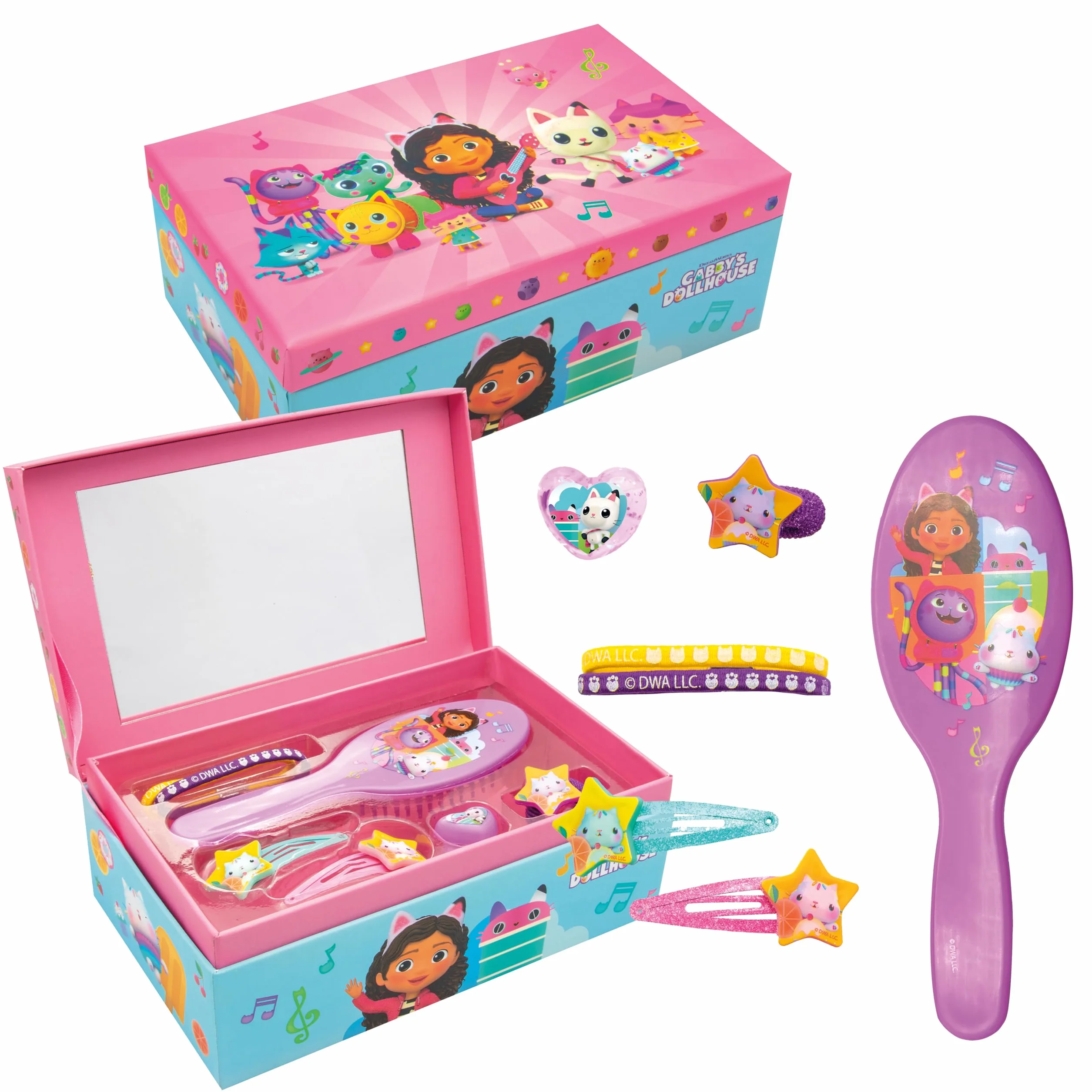 Joytoy 23877 Gabby's Dollhouse szkatułka na biżuterię z akcesoriami, uniseks, dla dzieci, wielokolorowa, normalna
