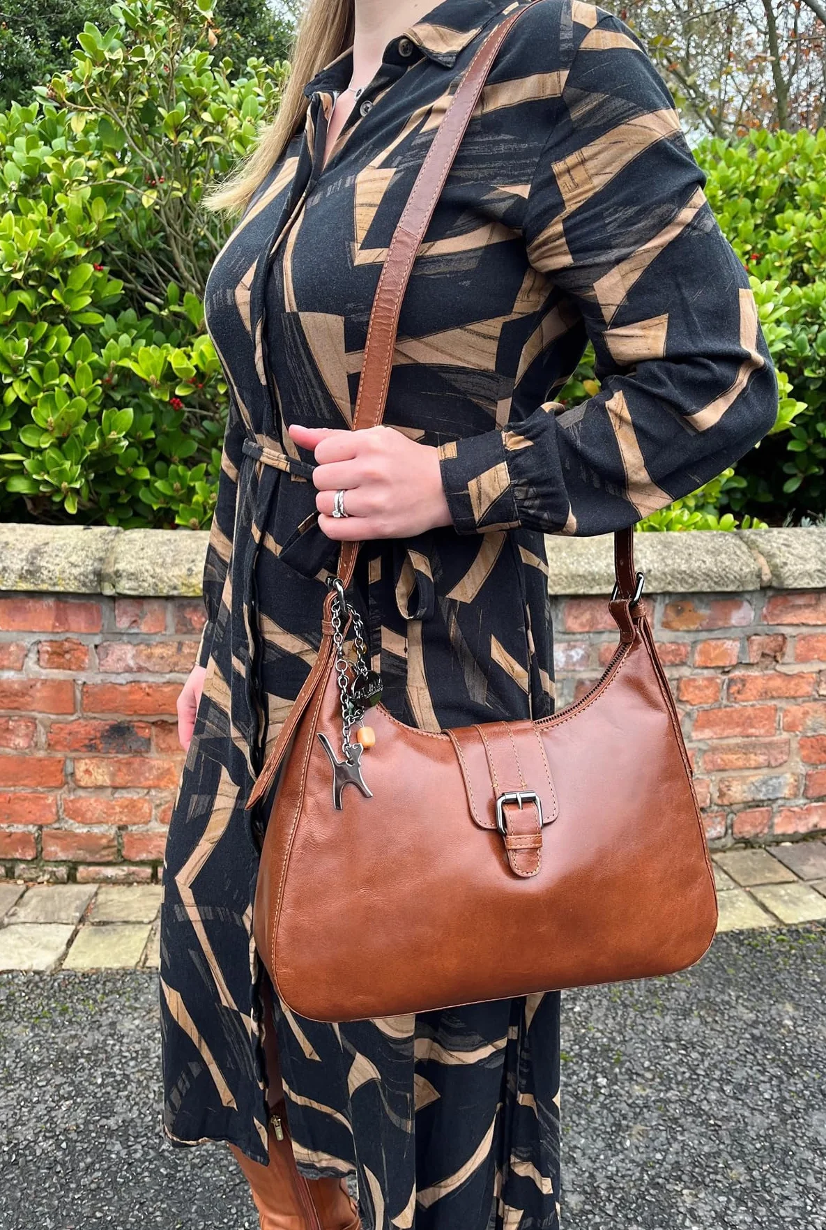 Catwalk Collection Handbags - Skórzana Torba na Ramię dla Kobiet - Średnia Torba Typu Tote - Torebka z Wieloma Przegródkami - Harlie