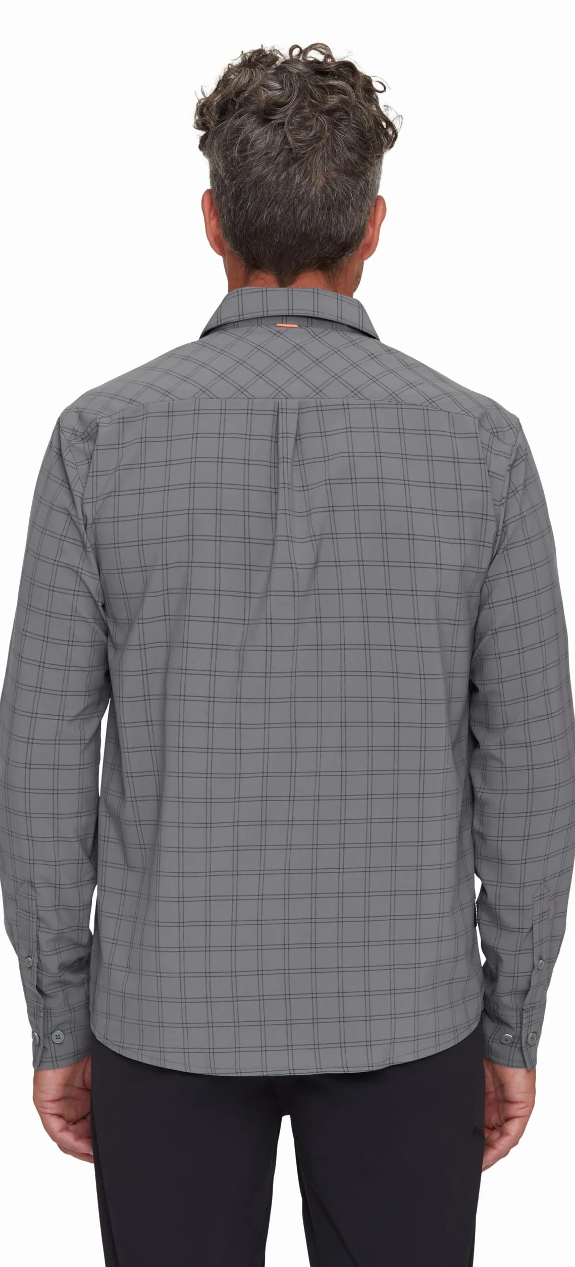 Mammut Lenni Longsleeve Shirt Men – Koszula Trekkingowa Męska | Długi Rękaw, Ochrona UV, Szybkoschnąca i Oddychająca | Rozmiar XL, Stalowy-czarny