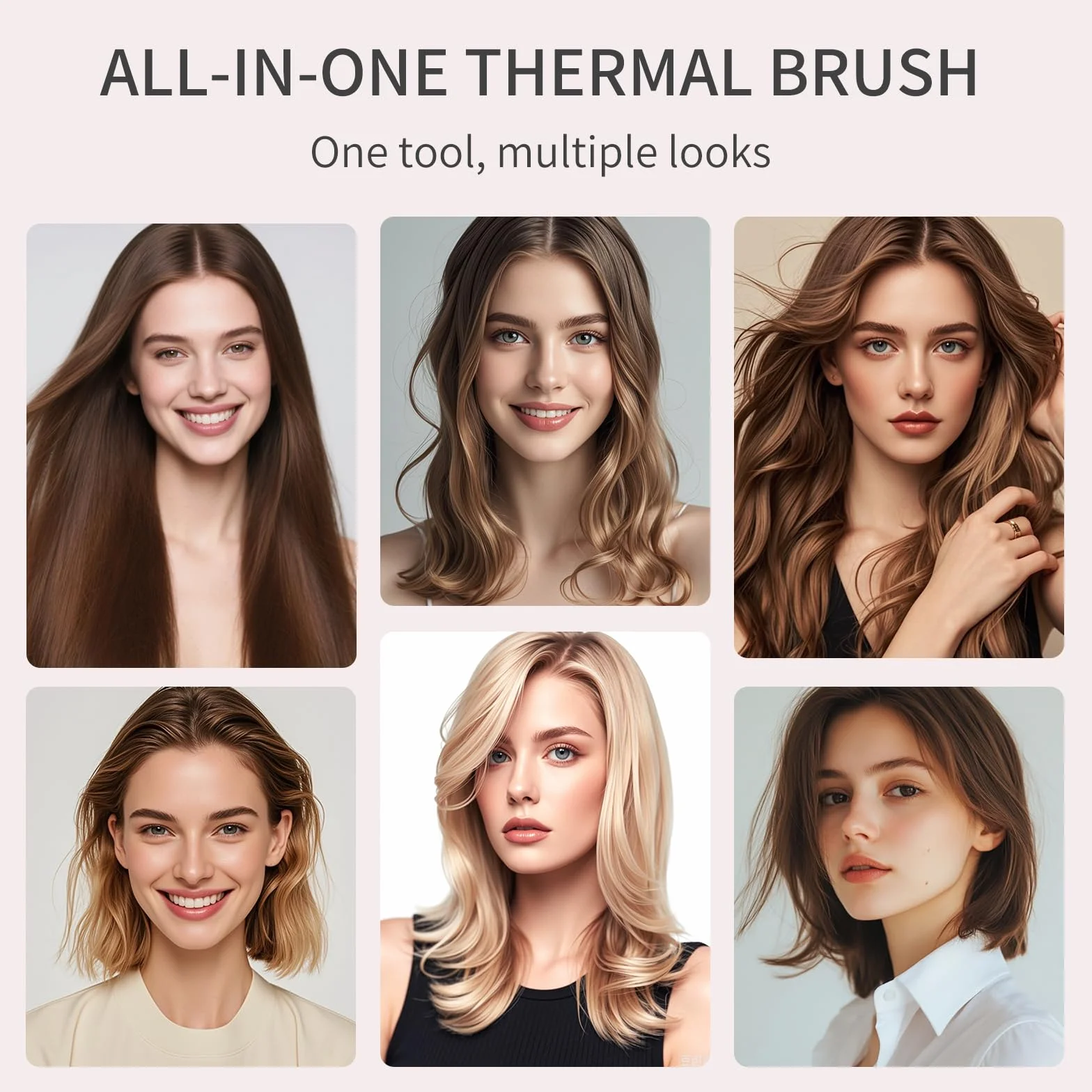 AISEELY Thermal Brush 38 mm, Lonic 3 w 1 szczotka grzewcza, 160-220°C, z podgrzewanym grzebieniem, szczotka do wygładzania włosów, szczotka termiczna, objętość i luźne klamry