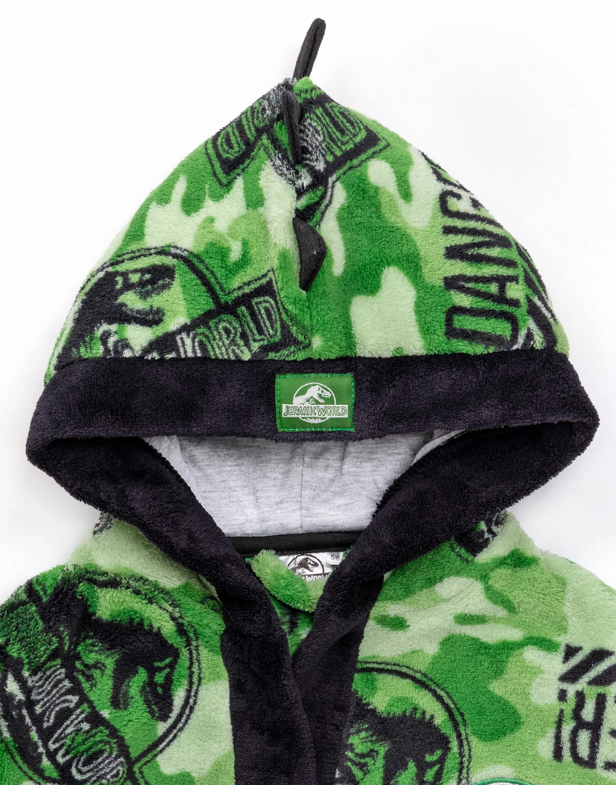Jurassic World Dressing Gown Boys Dzieci Camo T Rex PJS Szlafrok Szlafroki