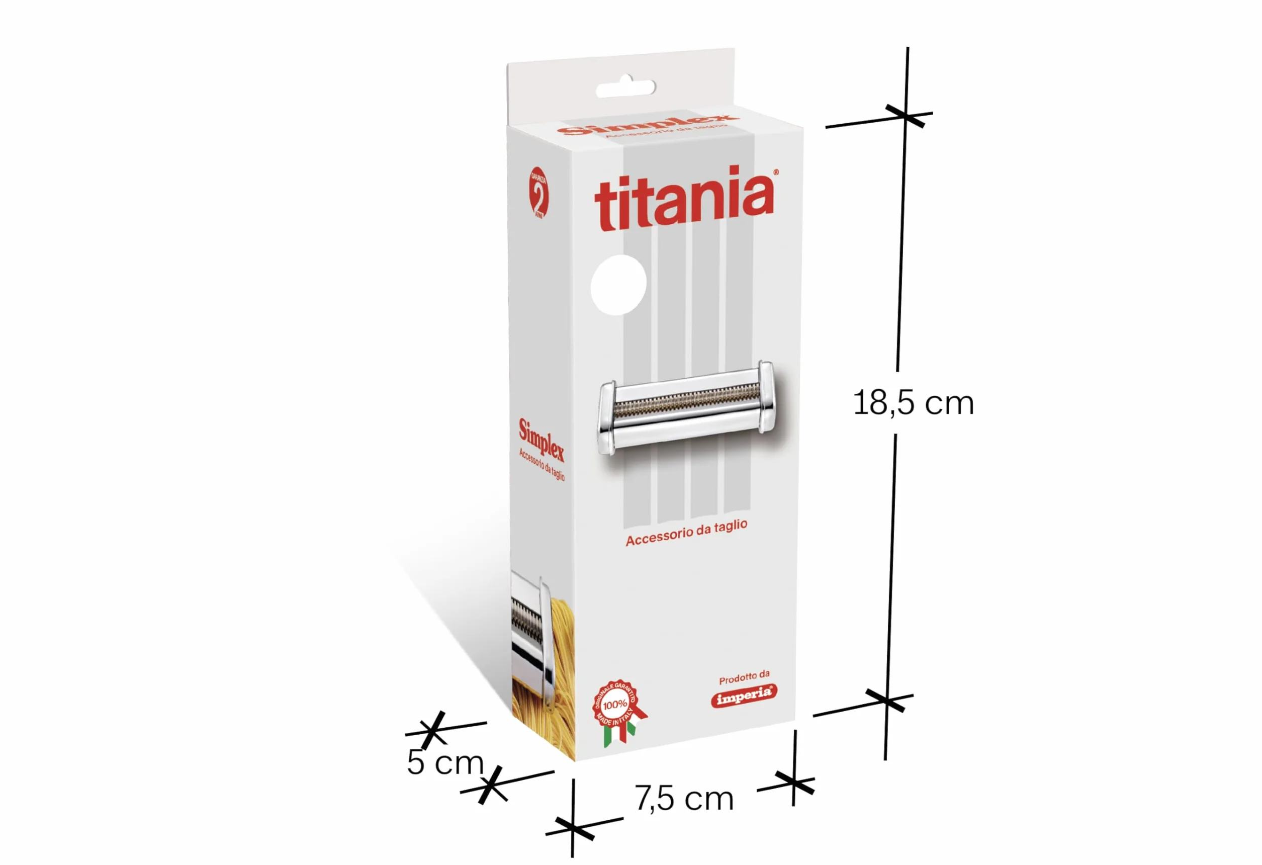 Imperia Simplex Titania Accessorio Maszyna do makaronu: Made in Italy. Akcesoria kuchenne ze stali do świeżego ciasta. Kompatybilny z maszynami do makaronu Imperia. (Lasagnette)