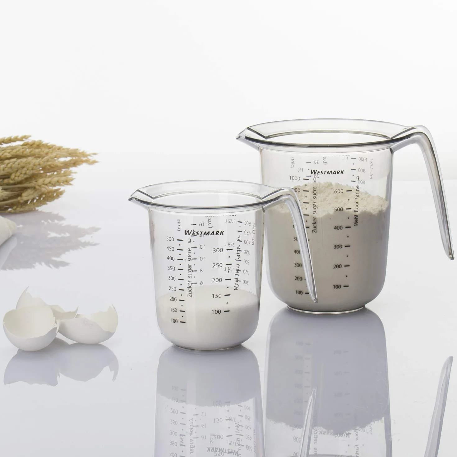 Westmark Dzbanek z miarką, Pojemność: 0,5 l, Wielojęzyczna podziałka w różnych jednostkach, Tworzywo sztuczne, Przezroczysty, 30642270