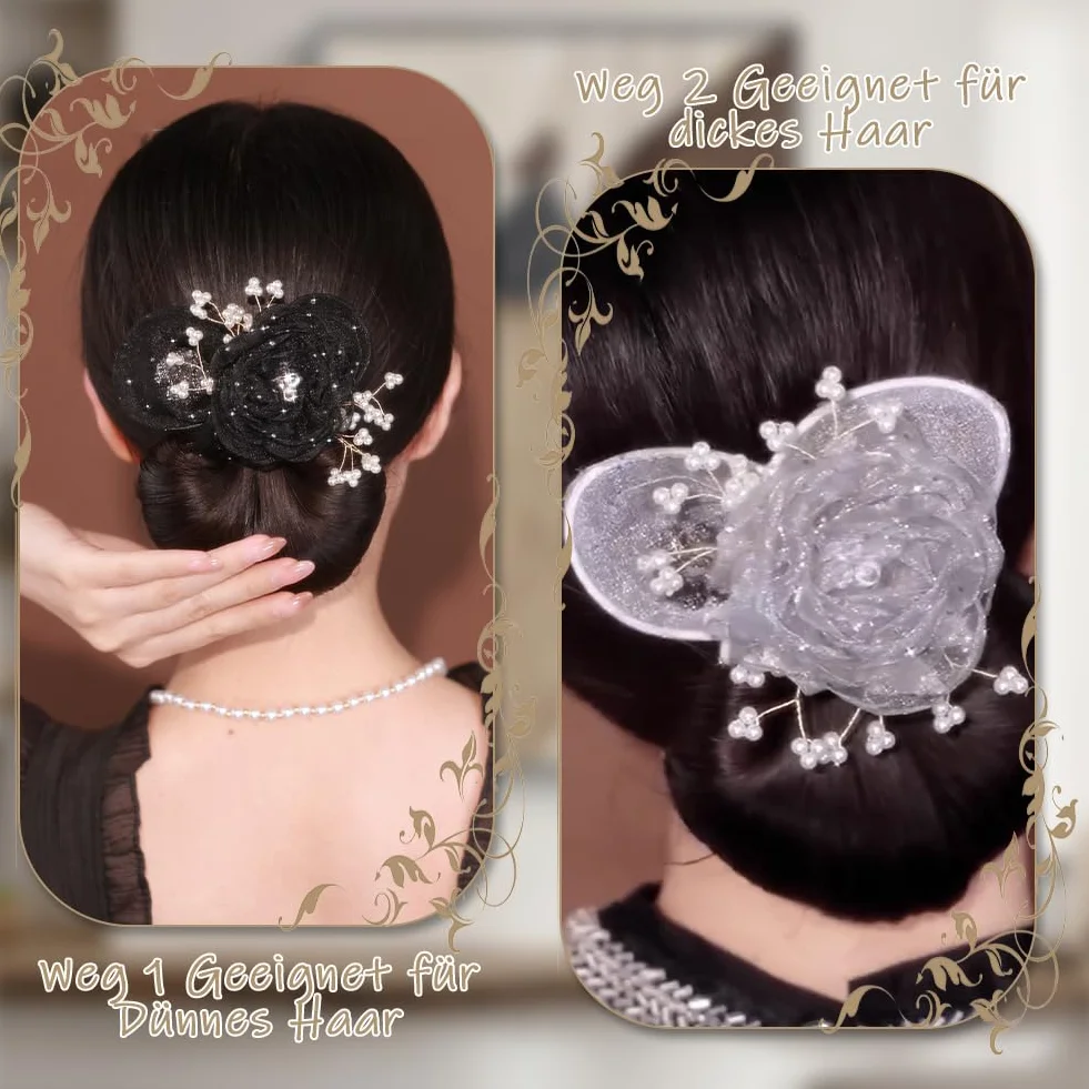 Kwiat Hair Bun Roller, klips do włosów, deft bun maker, 2024, najnowszy styl skręcanych włosów, kok, ozdoba do włosów, spinka do włosów, dla kobiet i dziewcząt