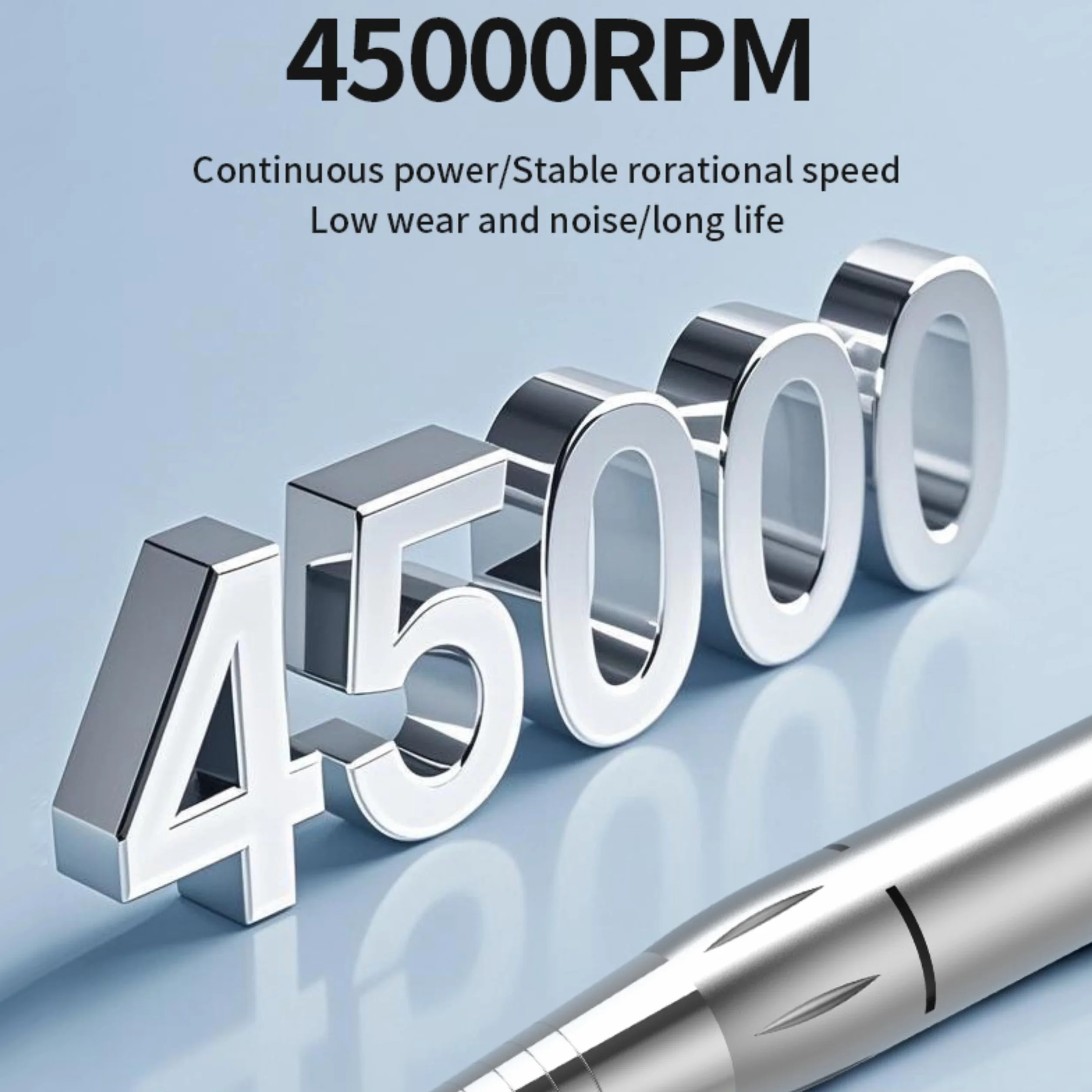Bezprzewodowa frezarka do paznokci 50 W 45 000 obr./min USB-C Akumulatorowa zestaw frezów do żelu i akrylu