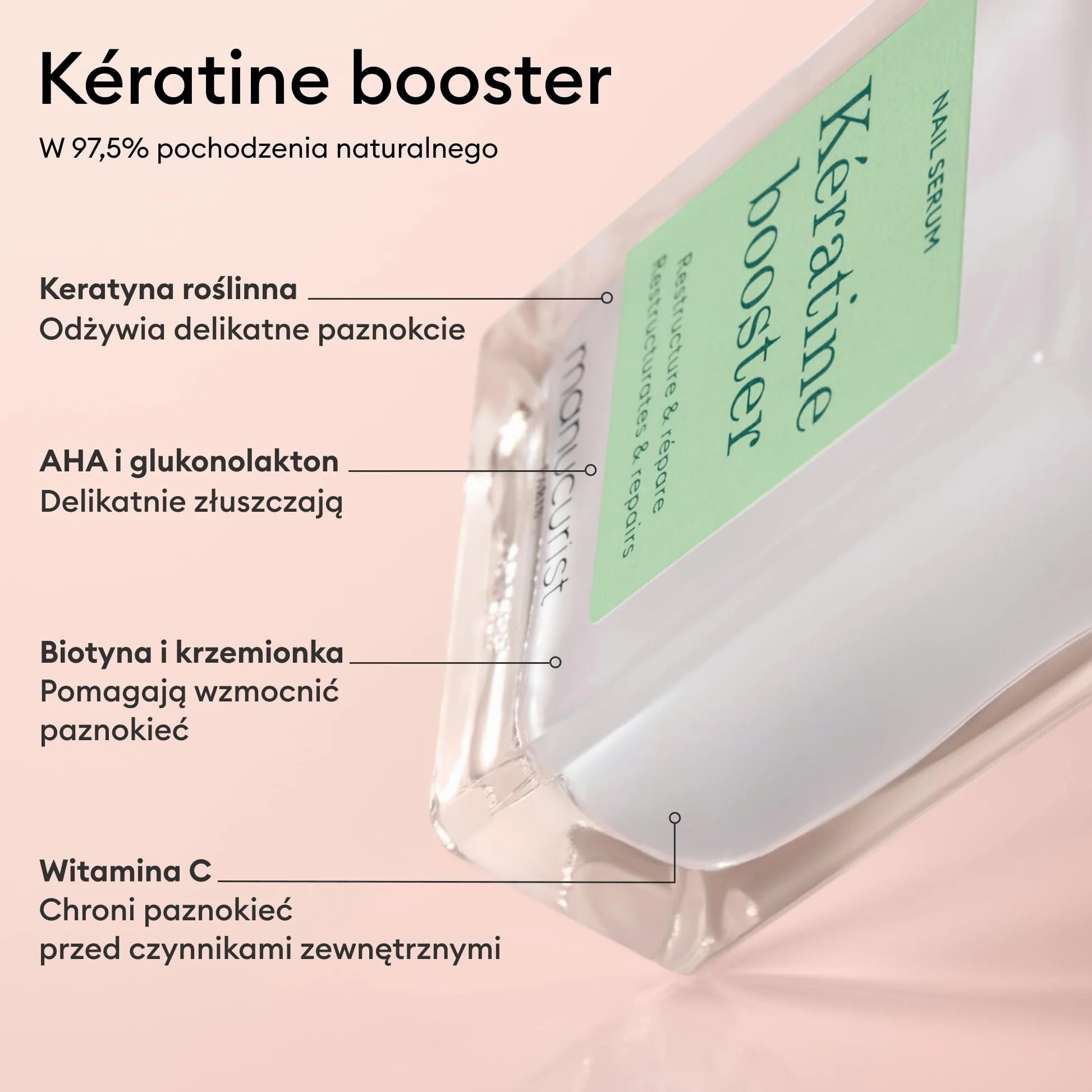 Manucurist Duo Dzień & Noc – Kuracja do Paznokci Zniszczonych i Osłabionych: Serum z Keratyną Roślinną + Nocna Maska – Ekspresowa Regeneracja i Wzmocnienie – Wegański Zestaw do Paznokci