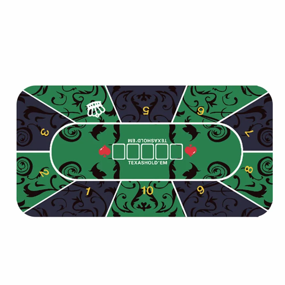Gumowa mata do pokera, blat stołu z nadrukiem układu art deco 1,2 x 0,6 m, gładka powierzchnia premium, redukcja hałasu, na imprezę tematyczną, wieczór w pokera, zbiór darowizn, zebrania