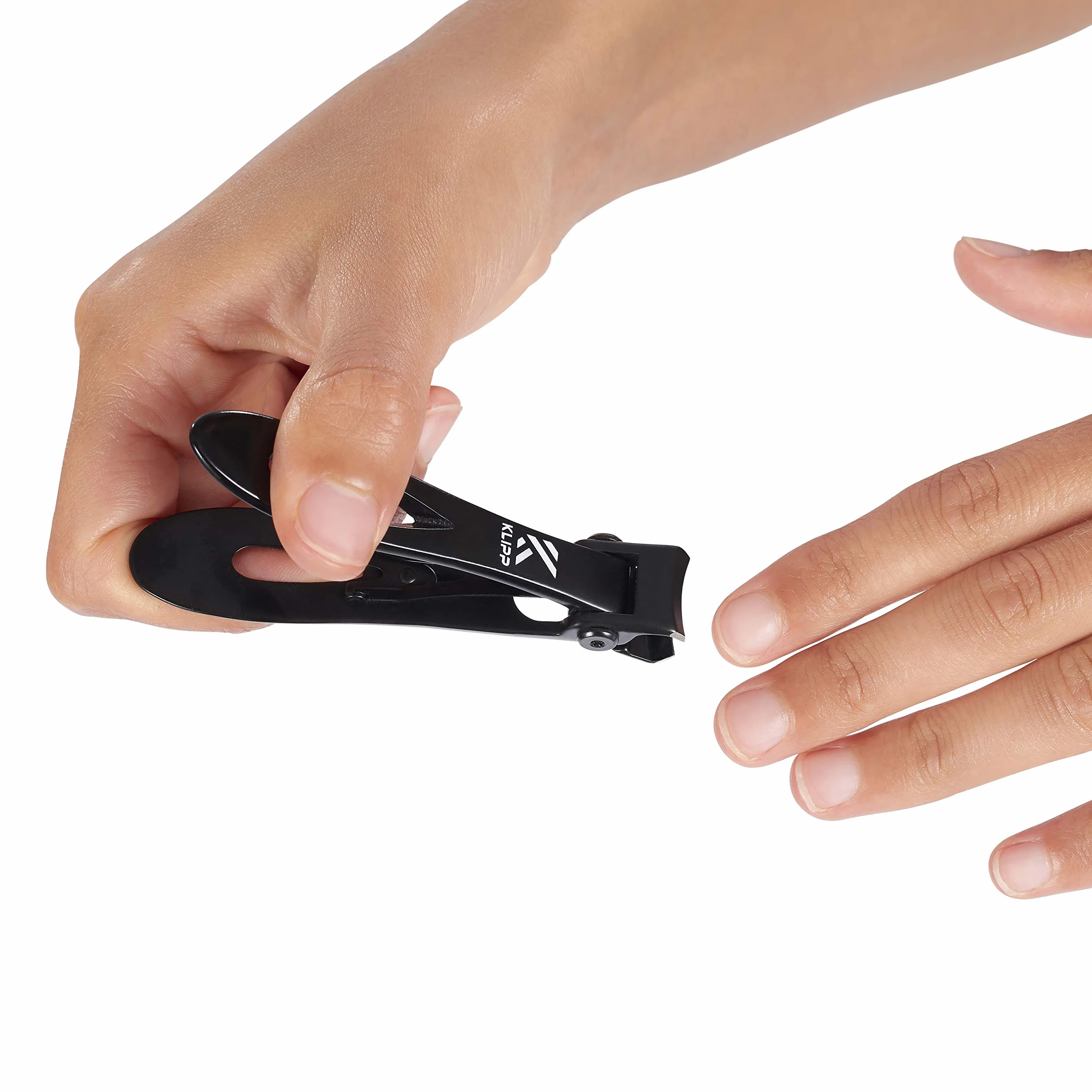 KLIPP Obcinacz do grubych paznokci 15 mm, zakrzywione ostrza ze stali nierdzewnej, czarna powłoka próżniowa, narzędzie do manicure i pedicure