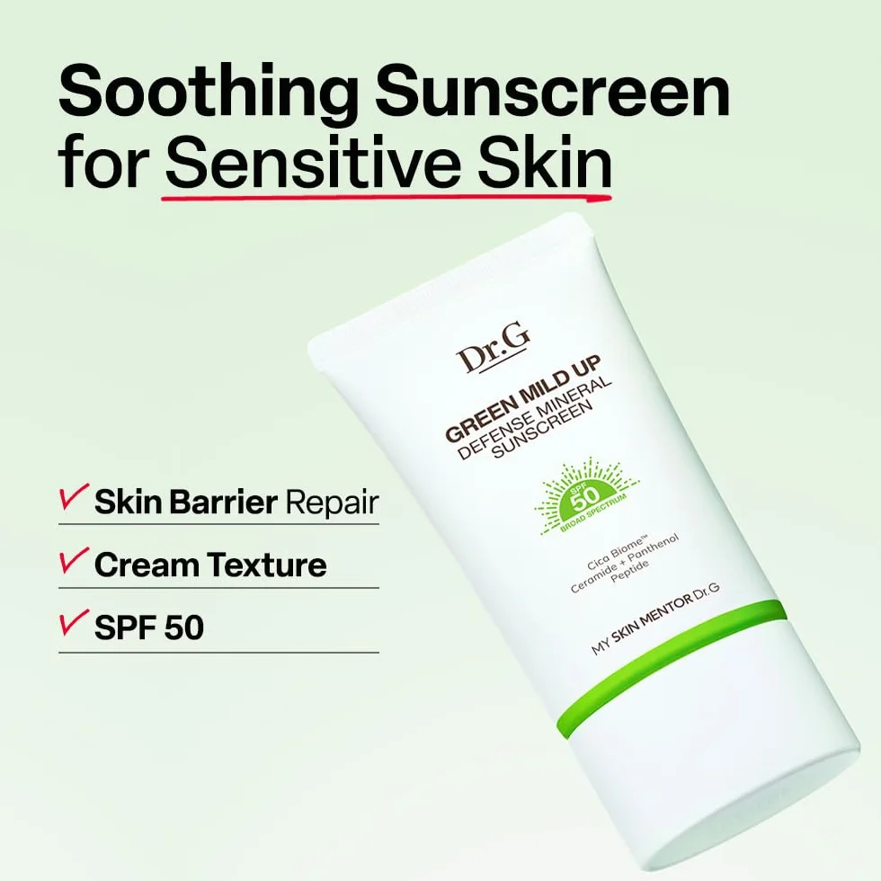 Dr.G Green Mild Up Sun (50 ml 19 ml) SPF50+ PA+++ krem przeciwsłoneczny ochrona UVB