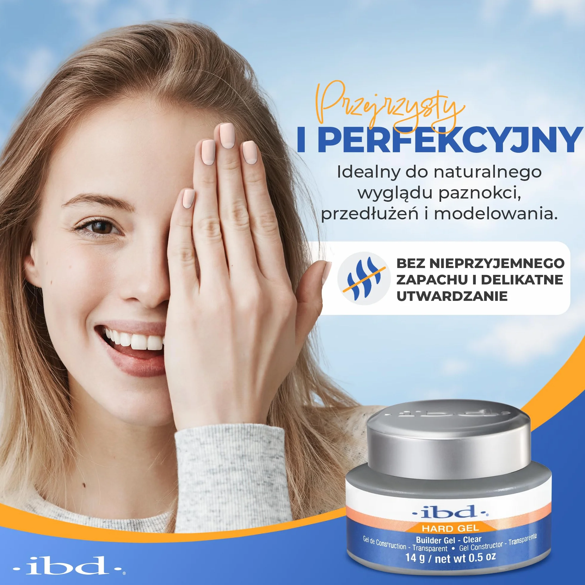 IBD Hard Gel Builder Gel Clear 14 g żel budujący do paznokci żelowych