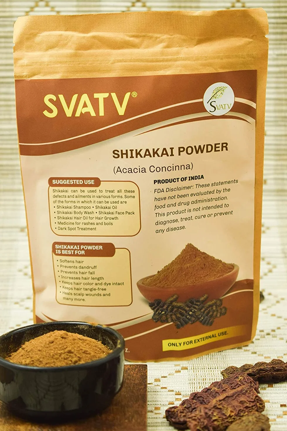 Shikakai Puder Acacia Concinna 227 g Szampon Głębokiego Oczyszczania Bez PPD