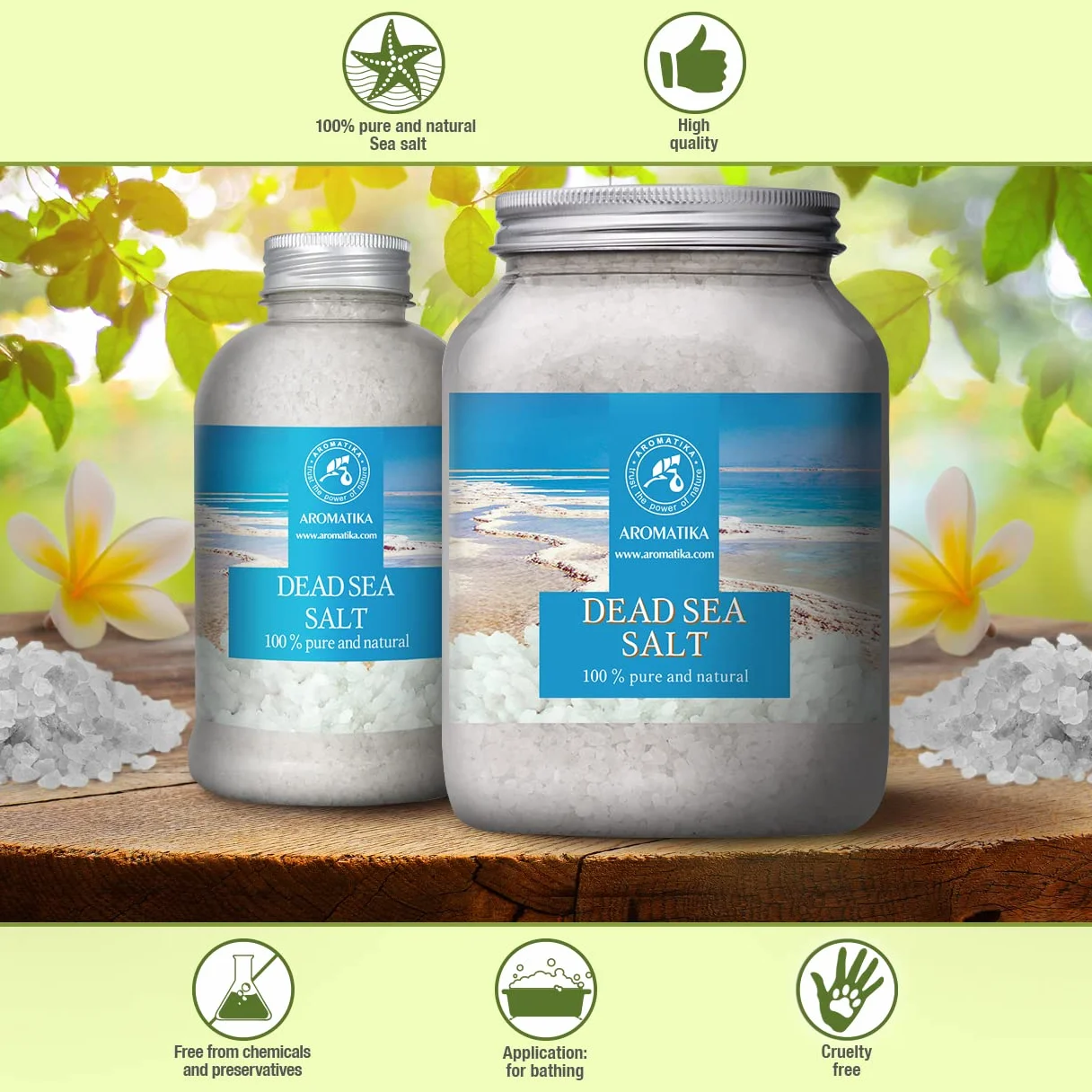 Dead Sea Salt 1000g - Pure Natural Bath Salts for Relaxation & Stress Relief