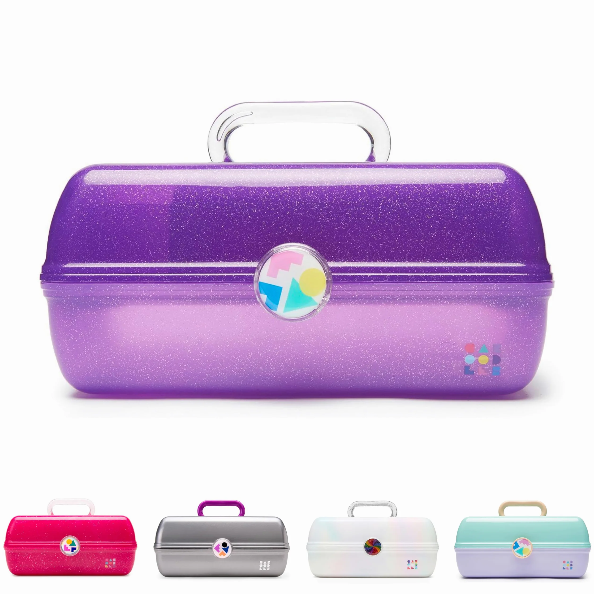 Caboodles On-The-Go pudełko do makijażu dla dziewczyn, twarde plastikowe pudełko do makijażu, wbudowane lustro, bezpieczny zatrzask dla bezpiecznej podróży, przestronne miejsce do przechowywania