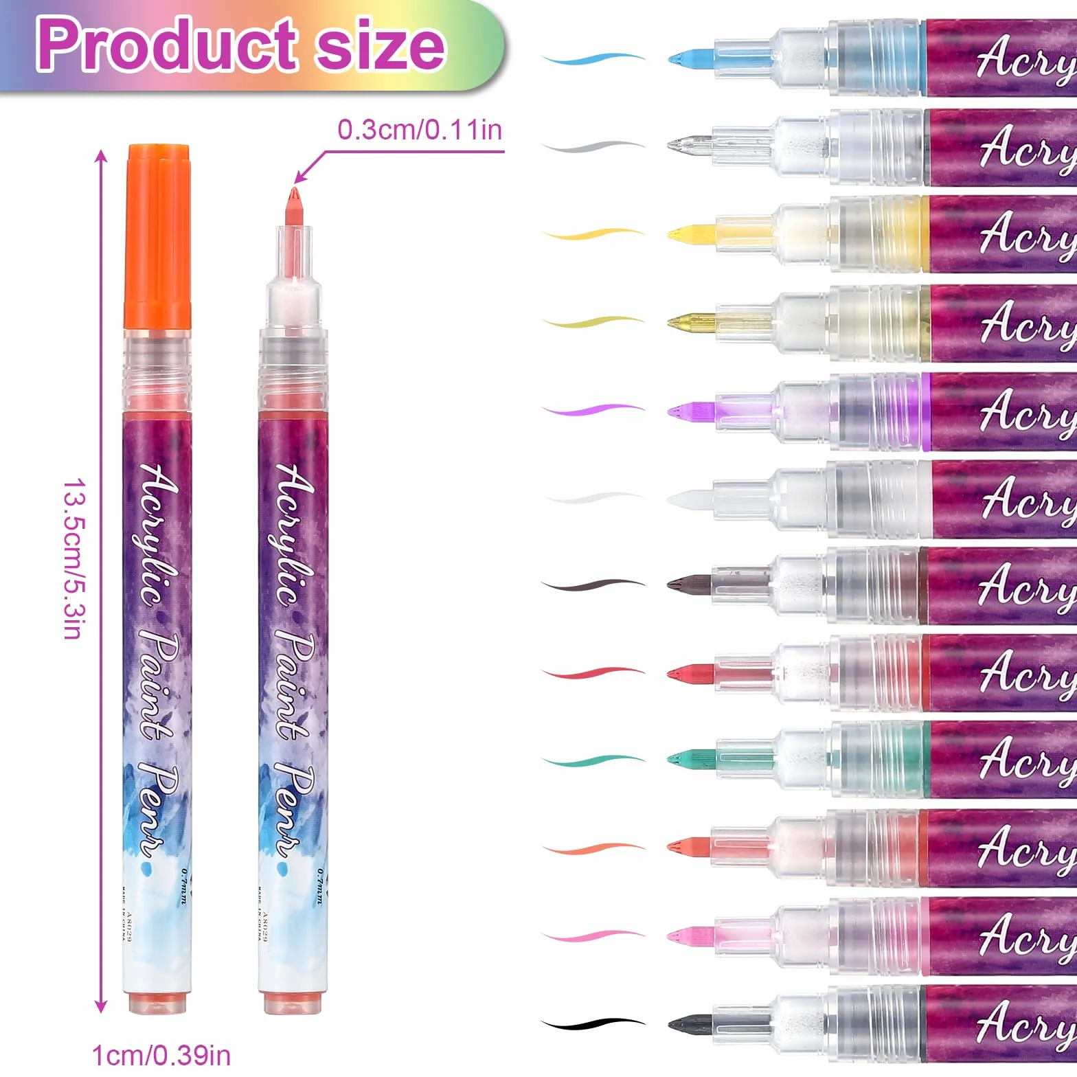 12 kolorów Nail Art Pen 3D zestaw pisaków artystycznych, piękno, biżuteria, narzędzia do manicure, graffiti, kropkowanie, rysowanie, malowanie, konturowanie, pisak do malowania paznokci, DIY, graffiti