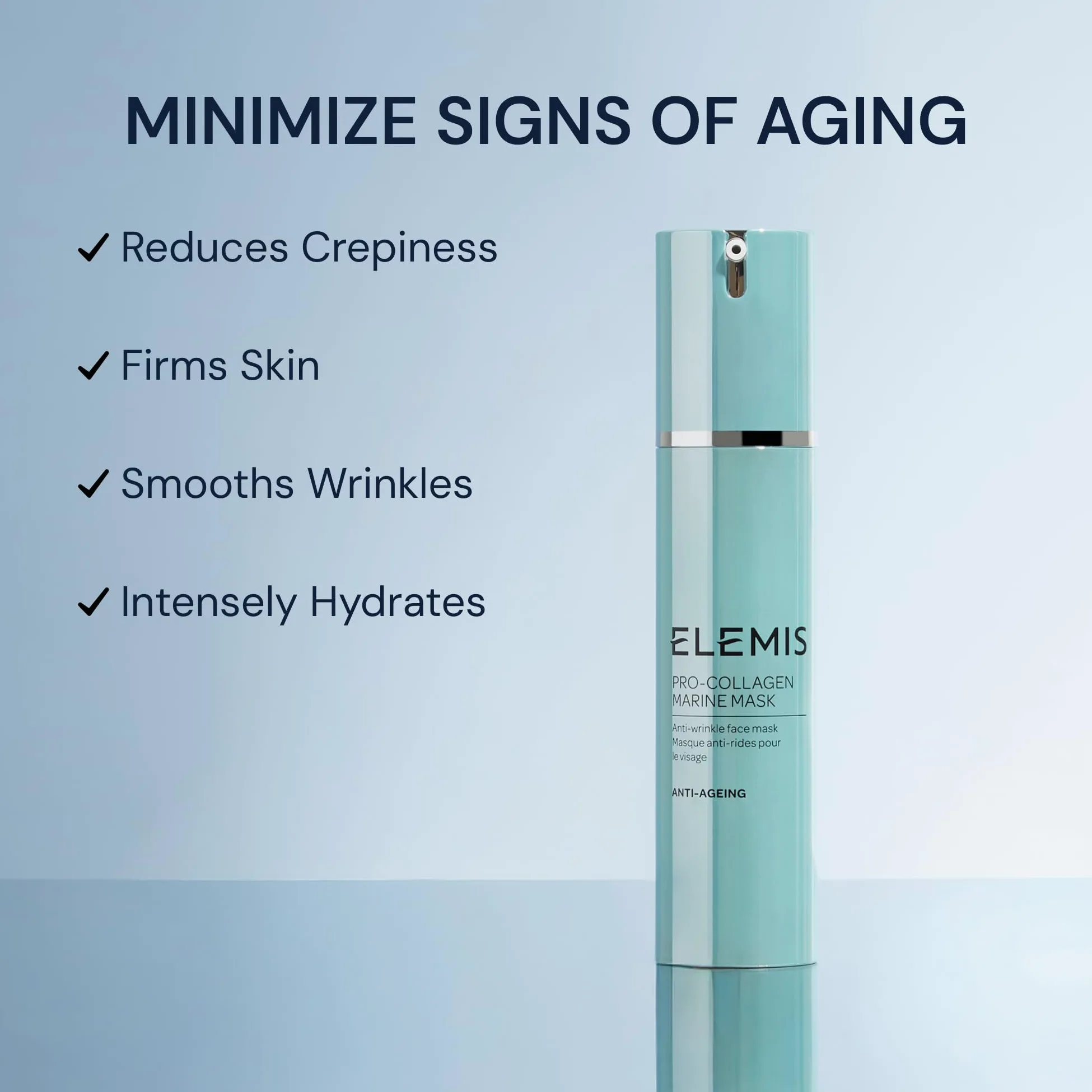 ELEMIS Pro-Collagen Marine Mask – przeciwzmarszczkowa maska na twarz z przeciwutleniaczami do nawilżania i ujędrniania skóry, luksusowa kremowa tekstura dla młodzieńczego wyglądu, 50 ml