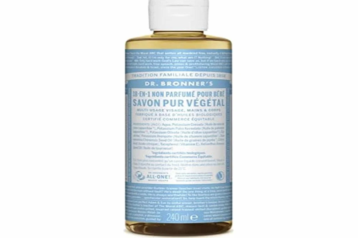 Dr.Bronner's Savon pur végétal non parfumé pour bébé 240 ml