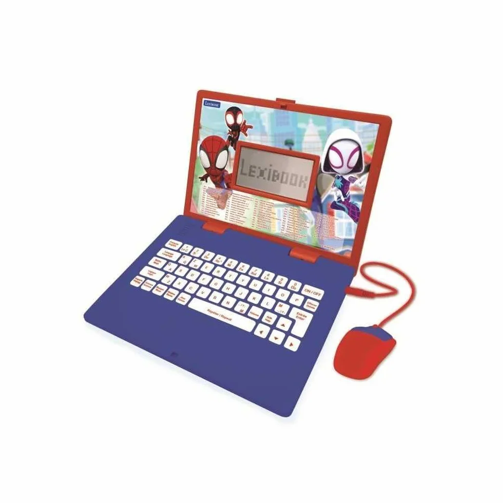 Lexibook Disney Marvel Spider-Man Peter Parker Dwujęzyczny Laptop Edukacyjny, Niebieski, Czerwony, Wielokolorowy,JC598SPi1