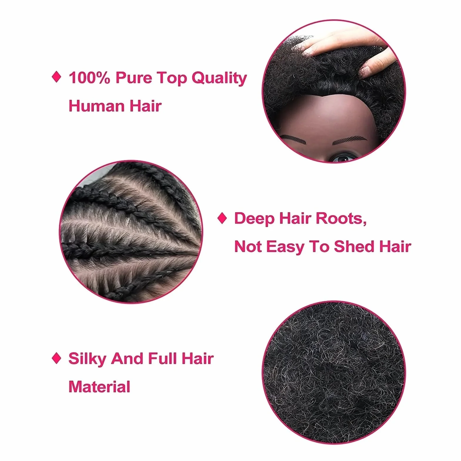 African mannequin head curly hair with display stand practice braiding hair styling