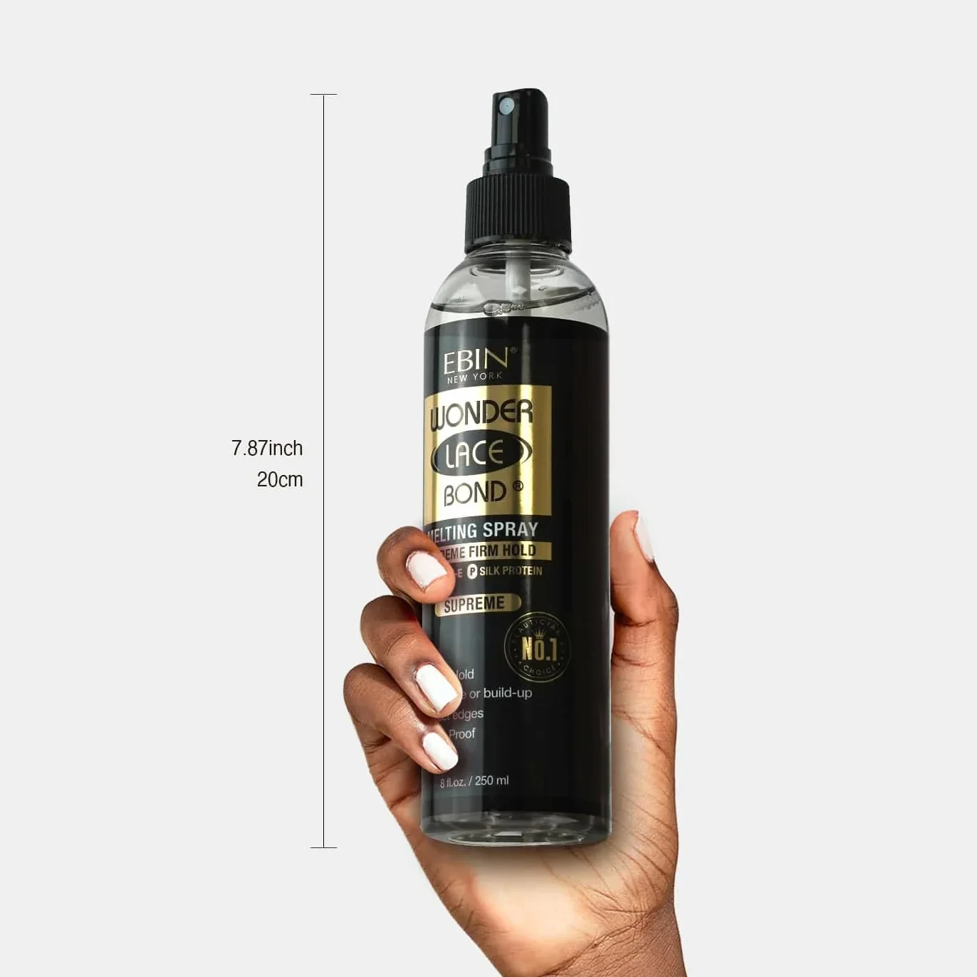 EBIN NEW YORK Wonder Bond Melting Spray 8oz 250ml Extreme Firm Hold No Residue Long Lasting Formula Protecting Edges
