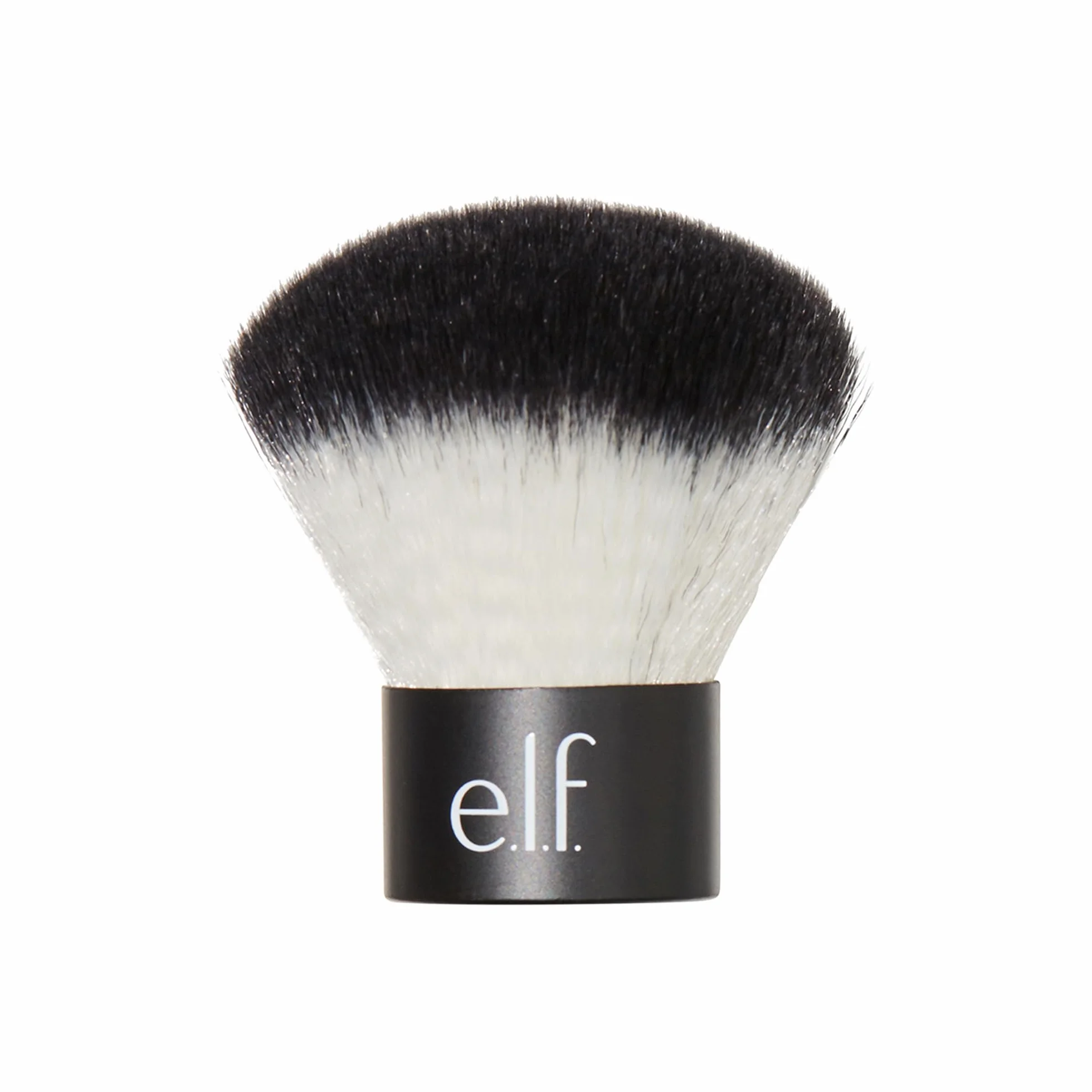 e.l.f., Kabuki Szczotka do twarzy, syntetyczna, wszechstronna, kompaktowa, nakłada bronzer, puder lub zakreślacz, miękki, chłonny, mokry lub suchy produkt, kompaktowy, rozmiar podróżny, 18 g