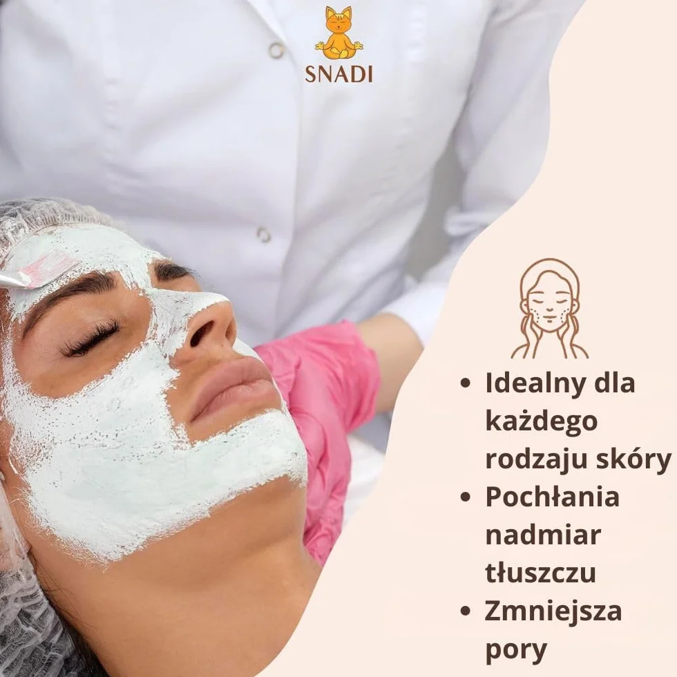 Biała glina Kaolin | 500 gr | do pielęgnacji skóry i włosów | Peeling i zmiękczający | Odmładza, koi i wygładza skórę