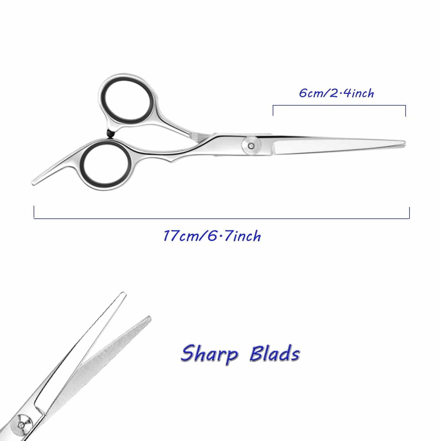Professionelle Haarschneideschere / -schere (6,7 Zoll), Edelstahl-Haarschnittschere für den Salon zu Hause, Friseur-Friseurschere für Frauen, Männer, Kinder