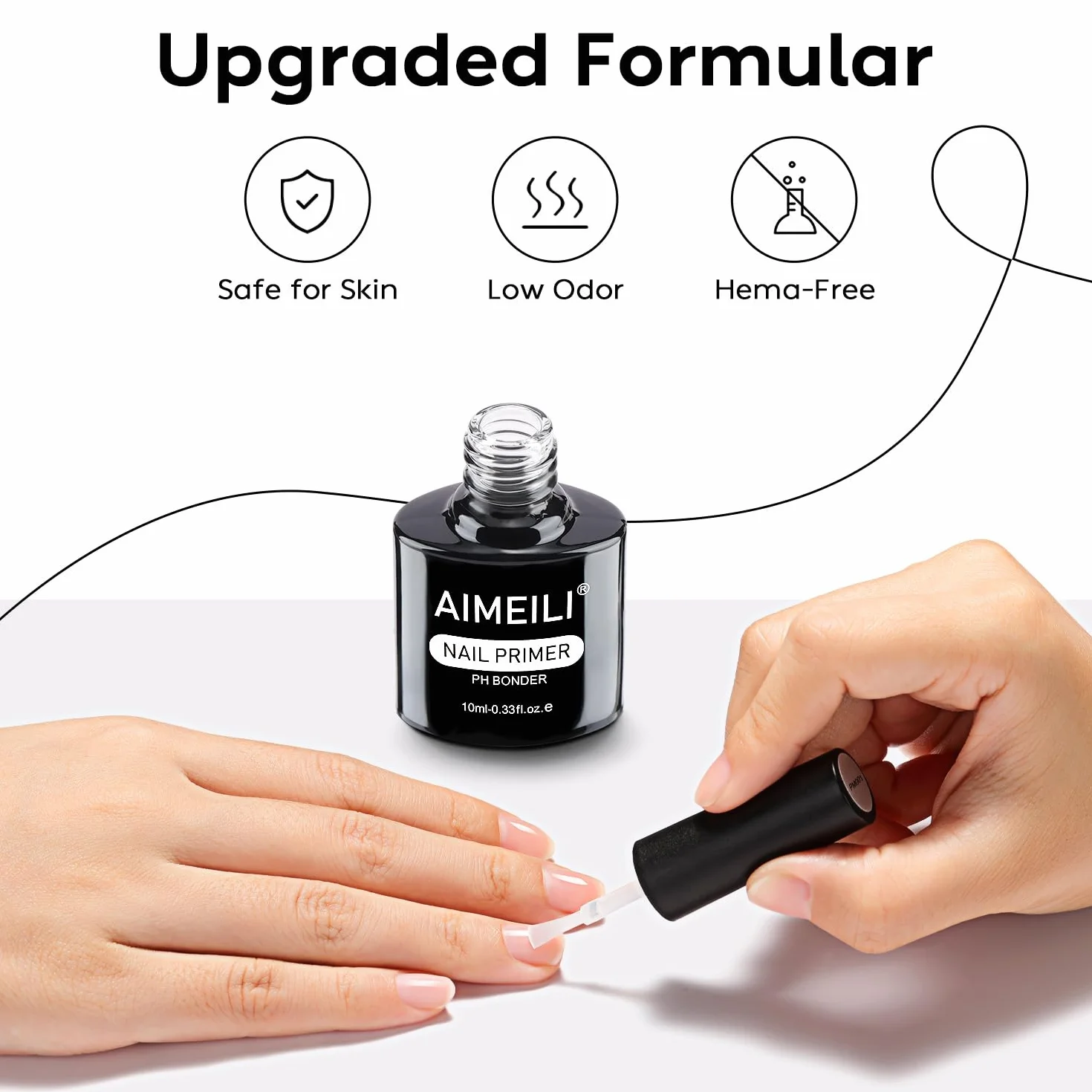 AIMEILI Nail Primer Gel Nail Prep Bond Primer do paznokci żelowych UV LED, lakier do paznokci, proszek akrylowy, paznokcie 10 ml
