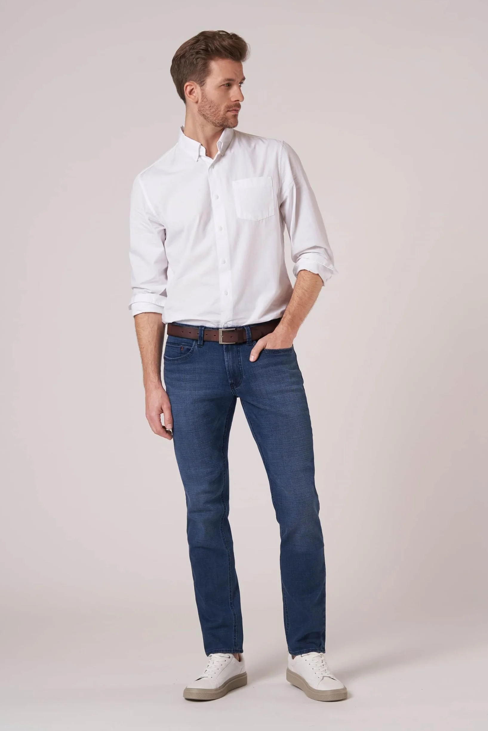 Hattric Hattric jeansy męskie cross denim harris - Proste dżinsy Mężczyźni