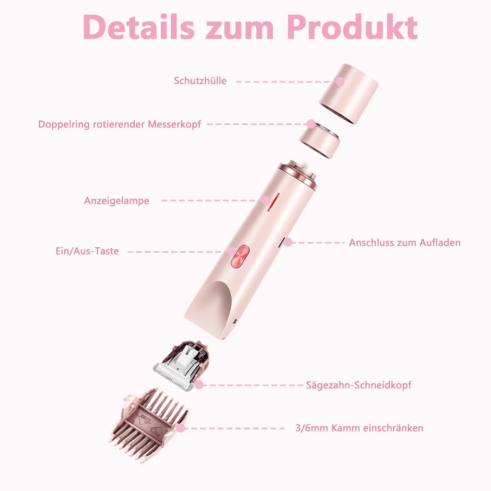 Intimrasierer für Frauen, 2-in-1 Dual Head Elektrischer Rasierer Damen Intimbereich Pro, 2 w 1, podwójna głowica, elektryczna golarka damska