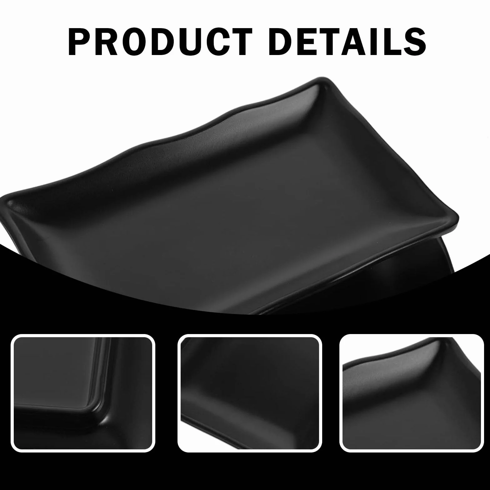 Półmisek prostokątnych 4-częściowy zestaw – 20,7 x 12,8 x 2,7 cm półmisek porcelanowych, półmisek do serwowania porcelany, wielokrotnego użytku, na desery, przystawki, talerze do sałatek