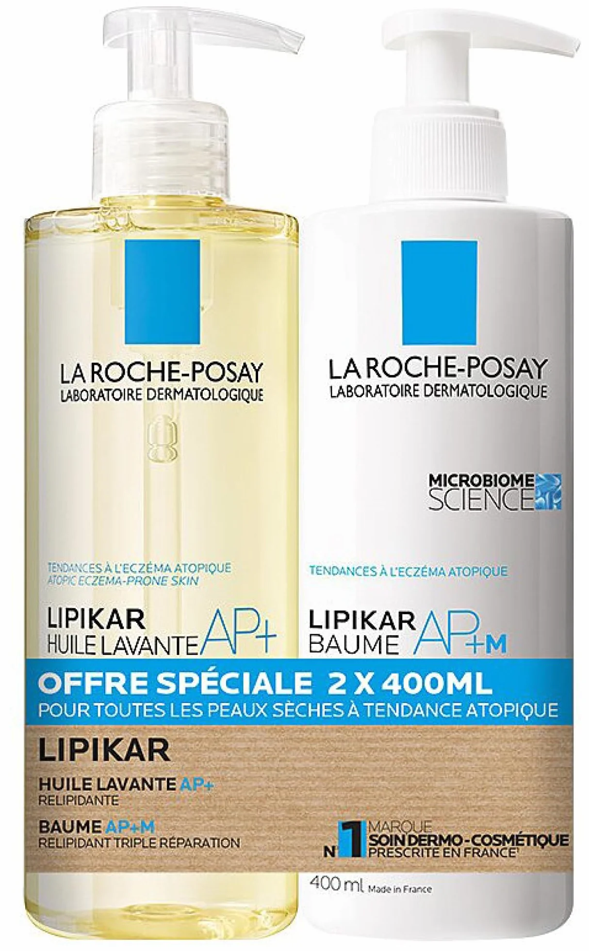 La Roche-Posay - Lipikar Pack - Olejek do mycia AP+ 400 ml + Lipidant Balsam 400 ml