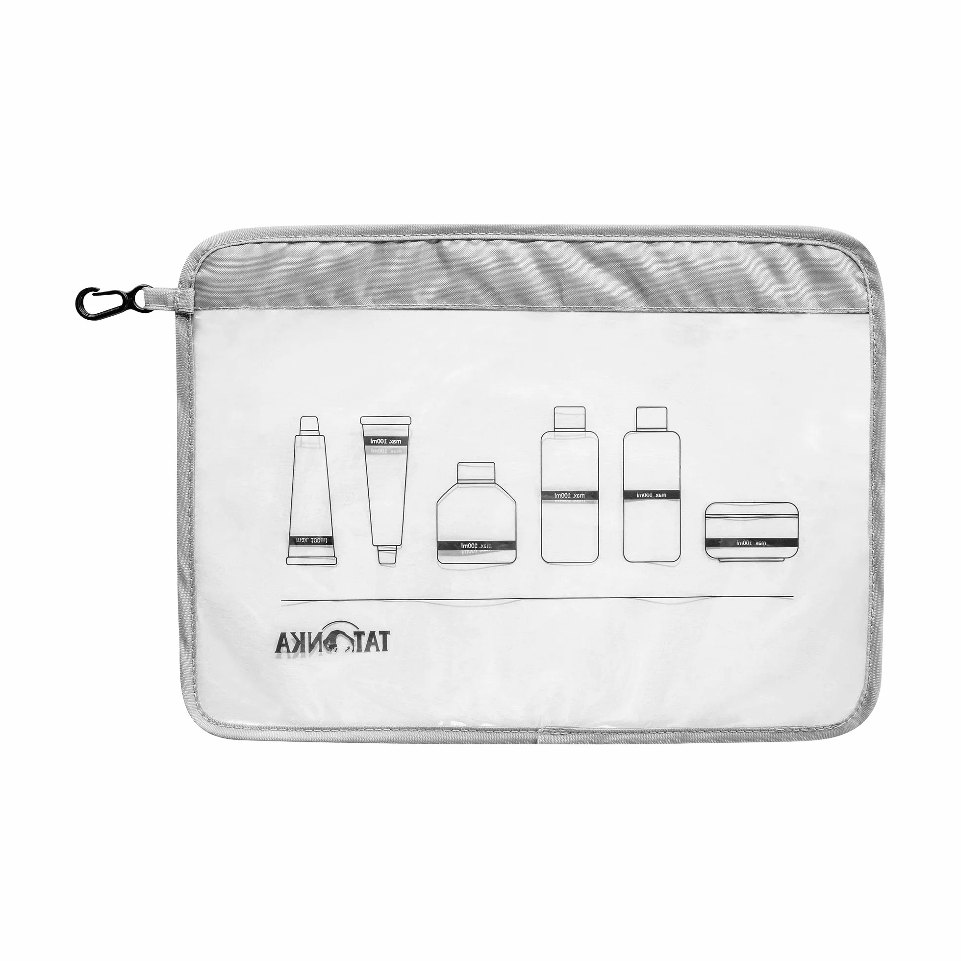 Tatonka Kosmetyczka Zip Flight Bag A4 – przezroczysta torba do przewożenia płynów w bagażu podręcznym samolotu – 30,5 x 22 cm (szara)
