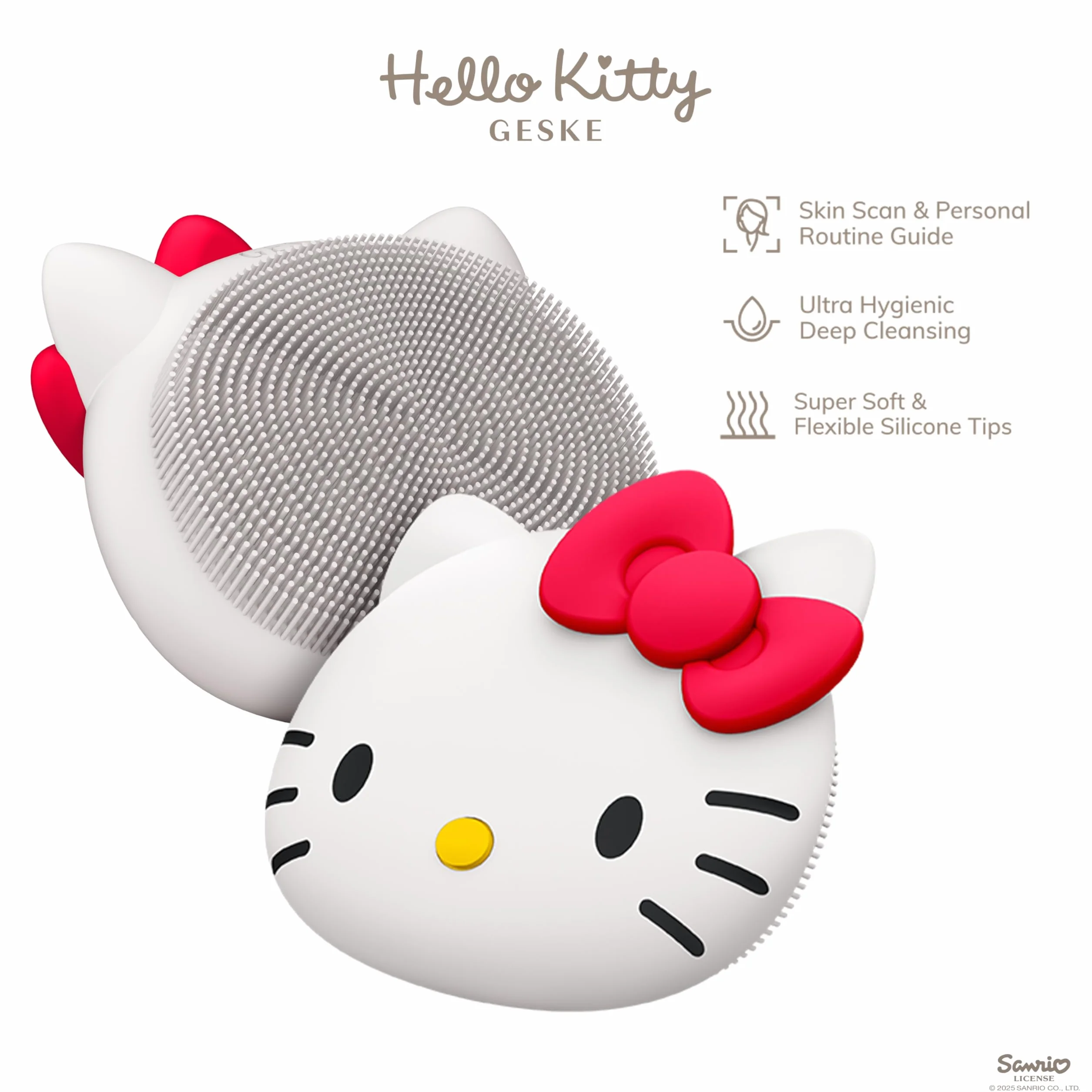 GESKE x Hello Kitty | Szczoteczka do twarzy SmartAppGuided™ | 3 w 1 | Szczoteczka do twarzy | szczotka do czyszczenia | Silikonowa szczoteczka do twarzy | oczyszczanie skóry | pielęgnacja skóry