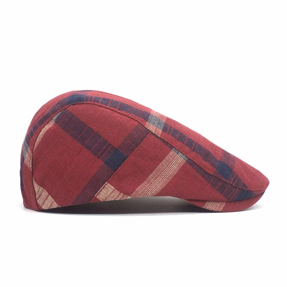 Męska Czapka Gatsby Unisex Newsboy Flat Cap Berety Kaszkiety Wzór w kratęv