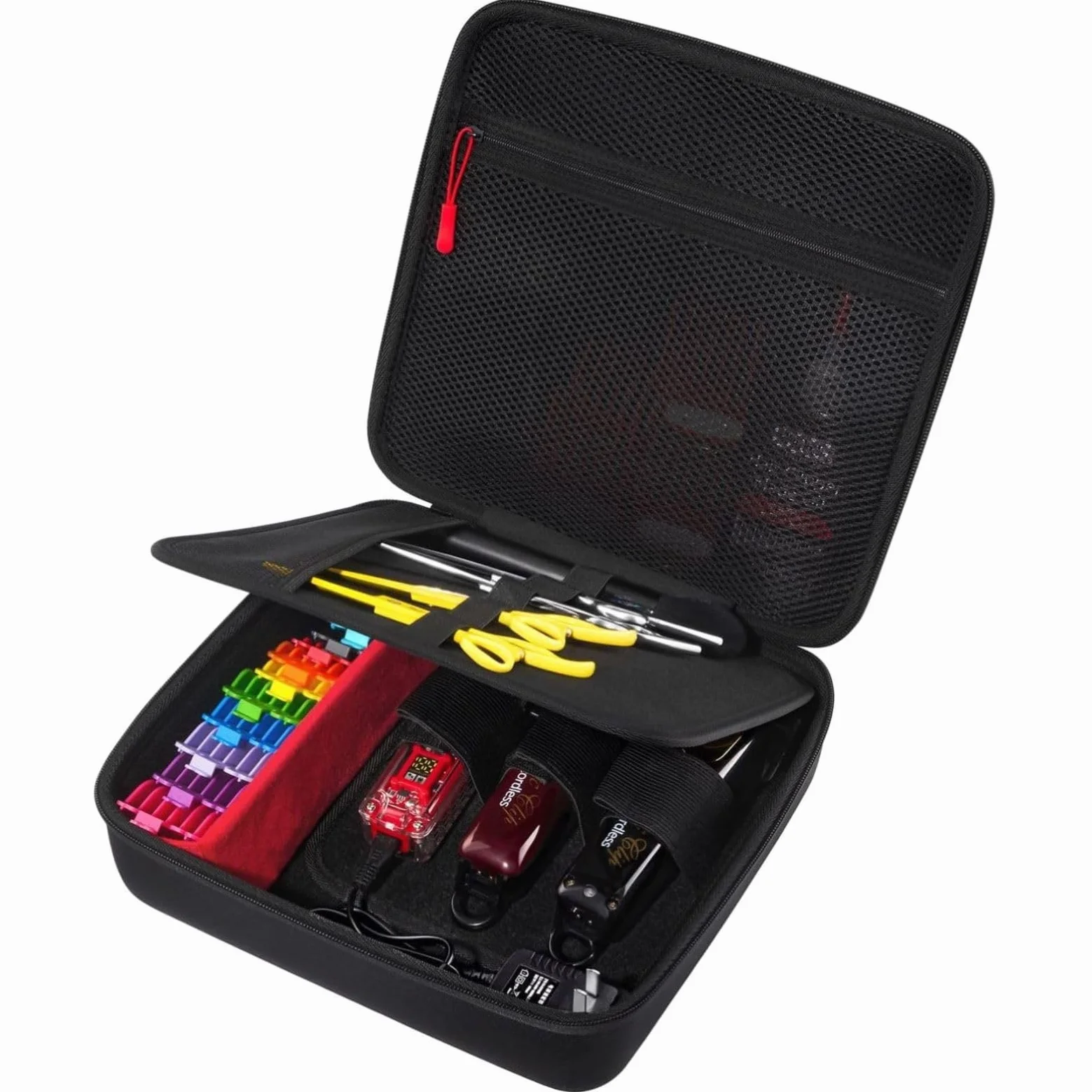 ProCase Etui fryzjerskie do strzyżenia włosów z kablem lub bez, etui podróżne do strzyżenia włosów torba organizator narzędzia do przechowywania maszynki do golenia zestawy do czyszczenia -czarny