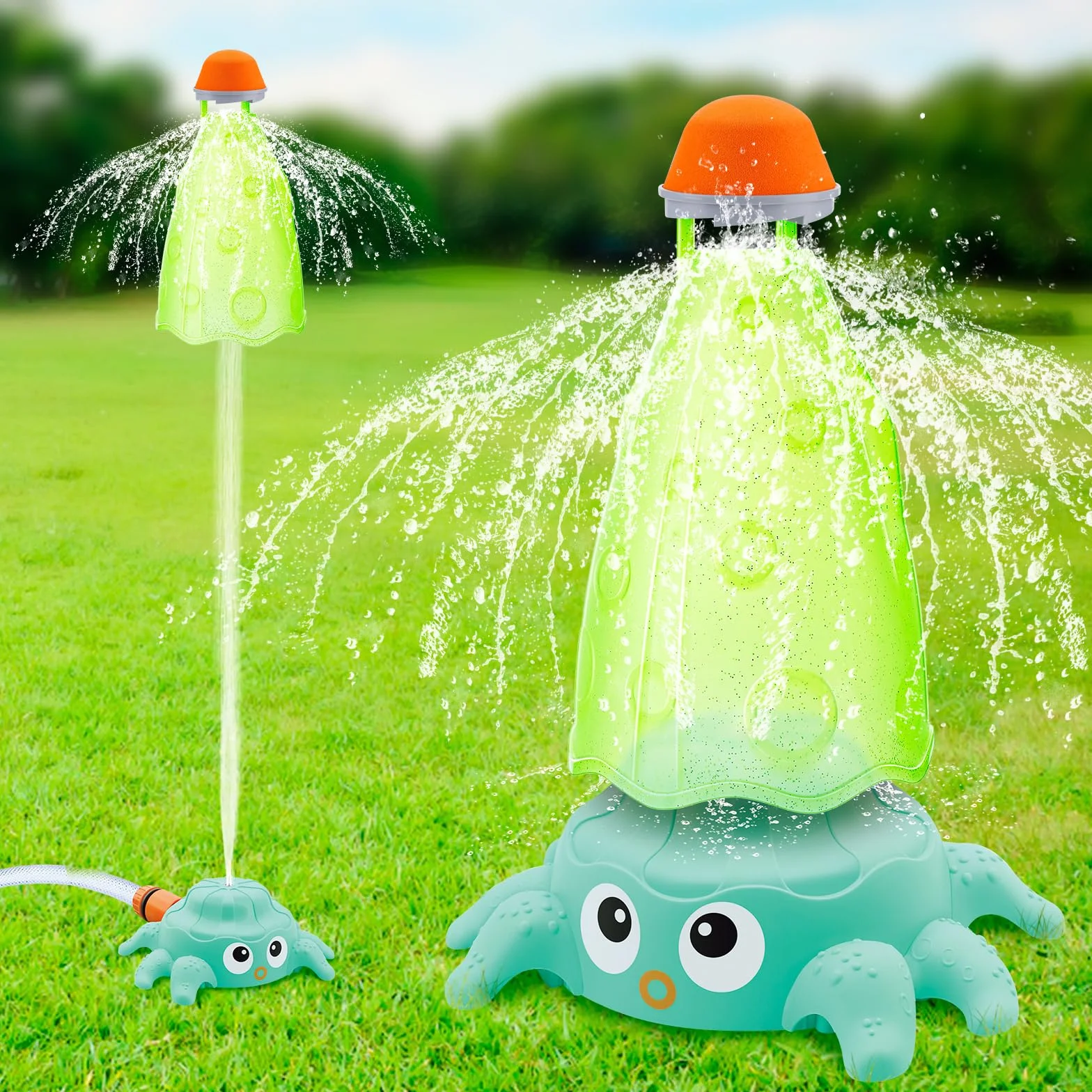 Zabawki wodne w sprayu, obrotowe zabawki zraszacz 360°, zraszacz ośmiornicy, zabawki do wodnego uruchamiania, zraszacz do 1,5 m, odkryty letni zraszacz dla dzieci 3+, ogród, trawnik