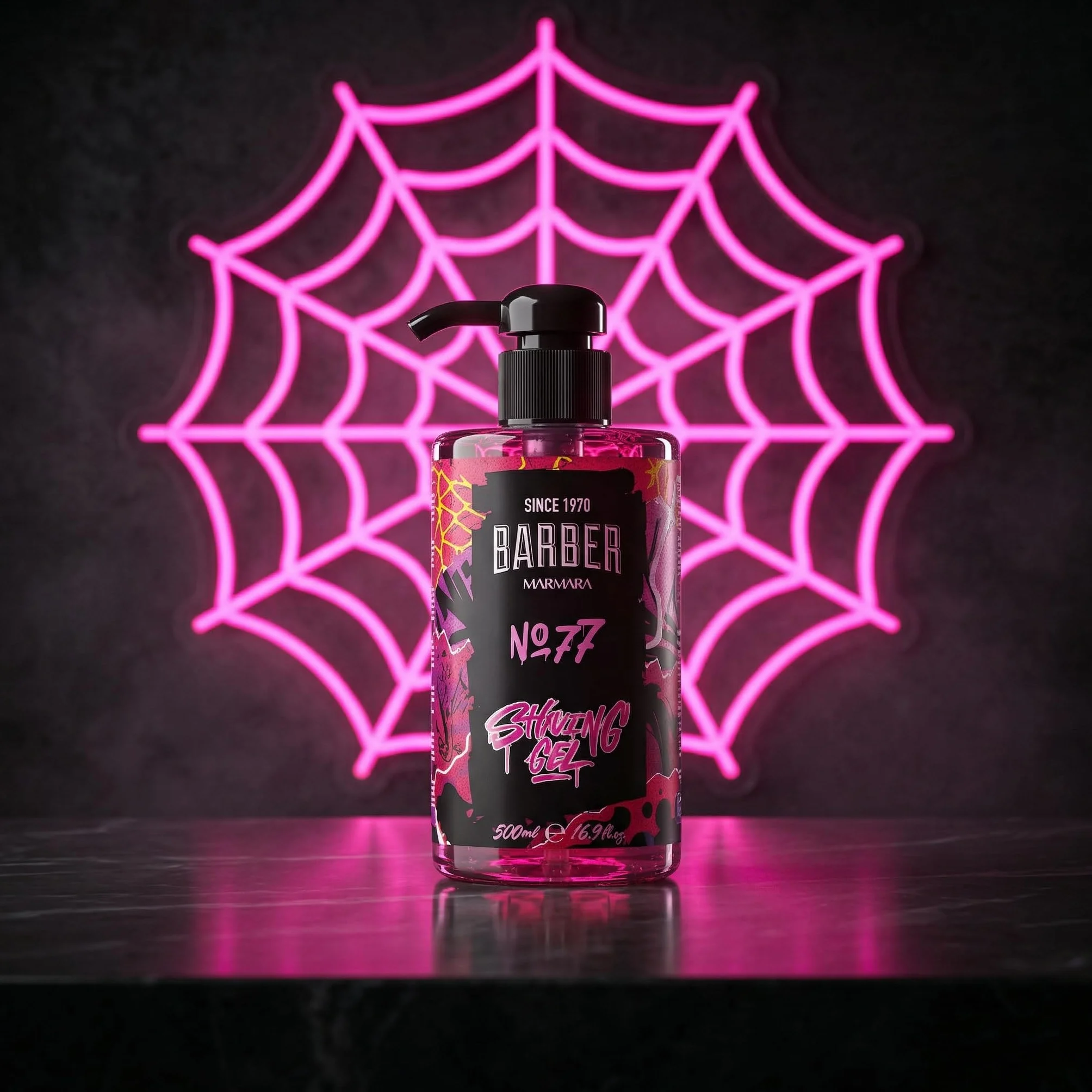 Barber Marmara Żel do golenia nr 77 dla mężczyzn, przezroczysty, bez piany, z pompką, profesjonalna jakość tureckiego barbera, 500ml, do konturów brody i precyzyjnego golenia.