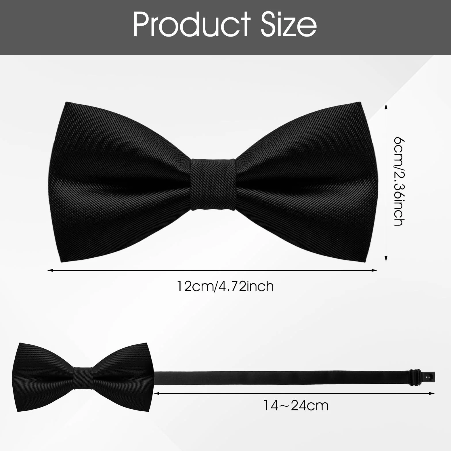 Muszka w stylu Pre Tie klasyczna męska muszka na formalne przyjęcia weselne, solidna muszka do smokingu w stylu vintage, dla dorosłych i dzieci