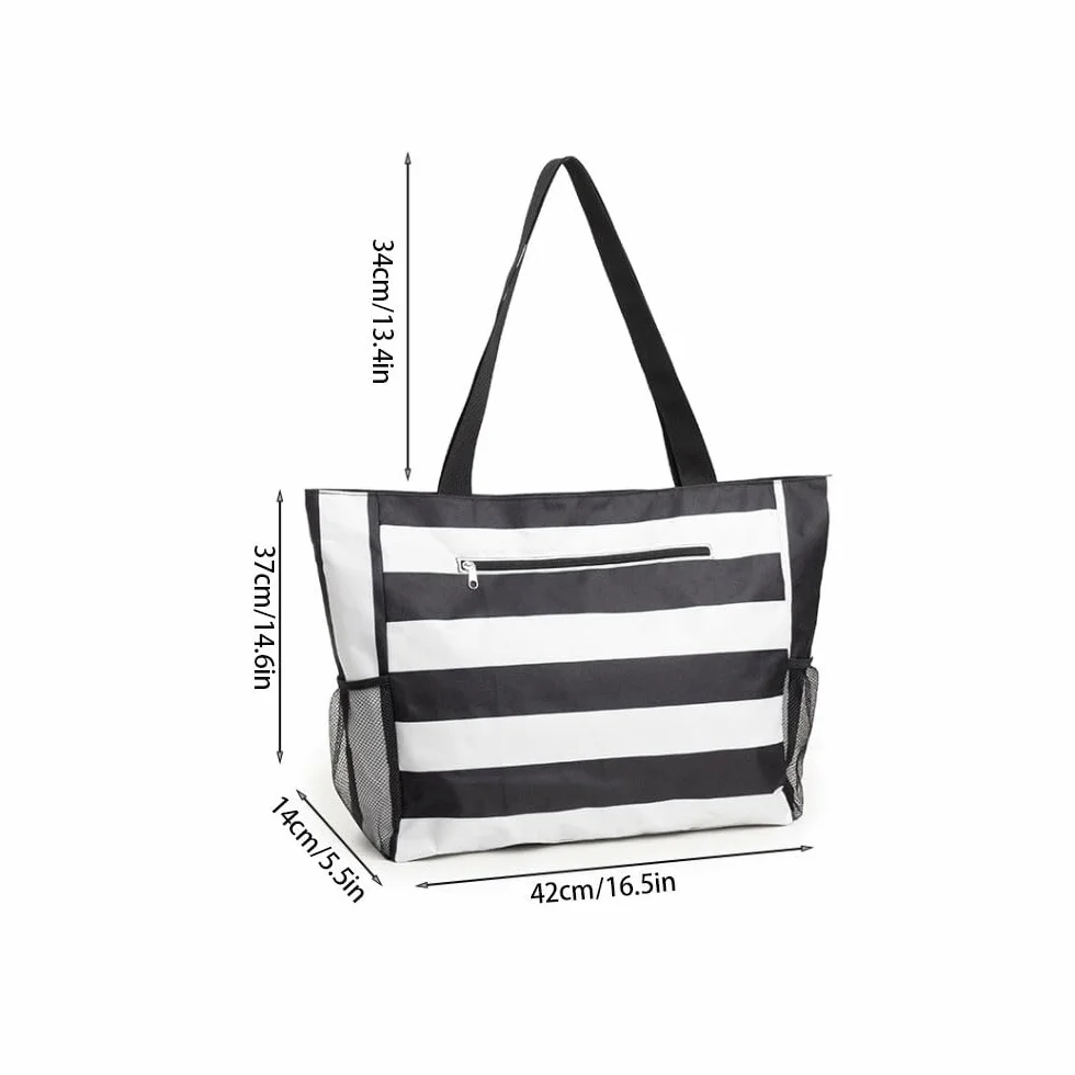 Damska torba plażowa 43 x 38 x 15 cm duża wodoodporna duża torba plażowa z zamkiem błyskawicznym torby plażowe z wieloma kieszeniami damskie torby plażowe na plażę do podróży na plażę, basen