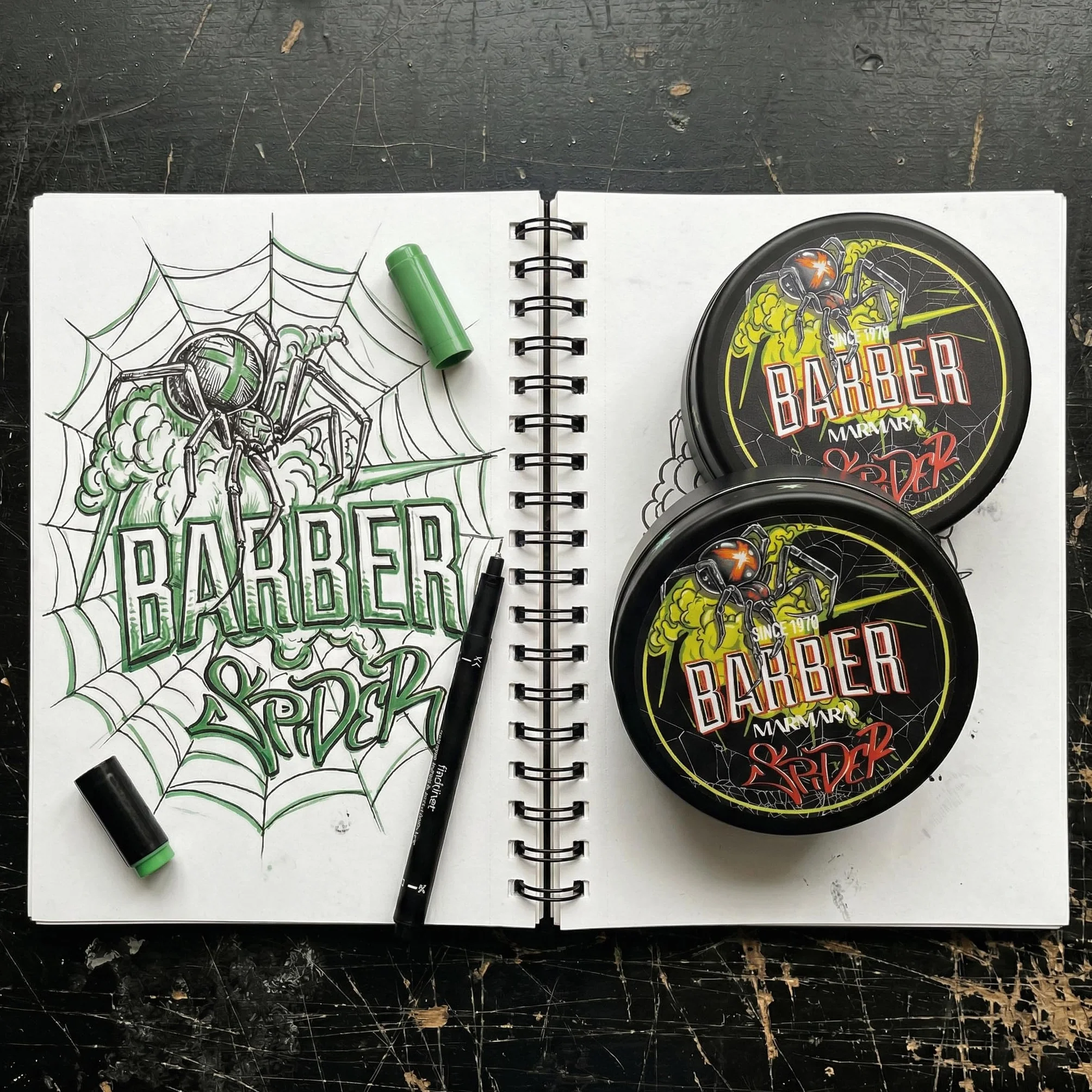 BARBER MARMARA Spider wosk do włosów 150 ml, wosk do włosów, z efektem połysku