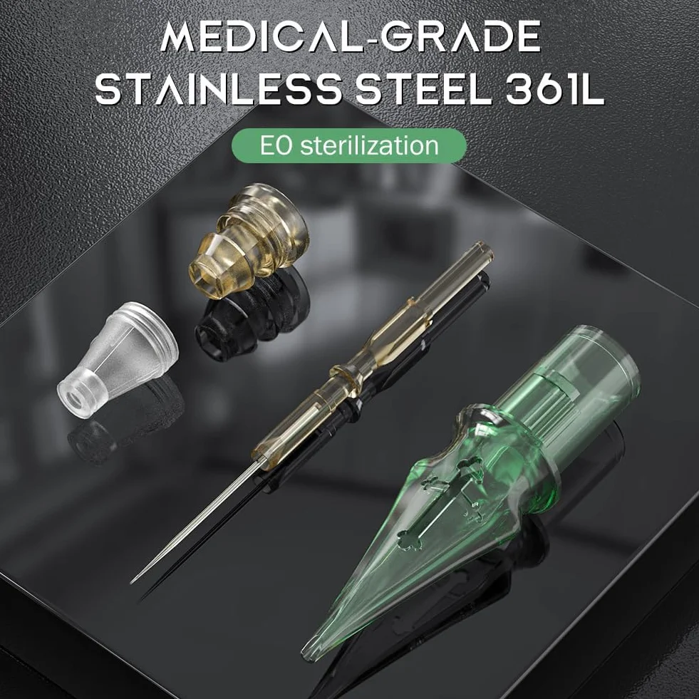 Solong Tattoo Elite Bugpin zestaw 20 sztuk, nr 12 średnicy, 5 igieł, bardzo długie, stożkowe, okrągłe wkłady magnetyczne, uniwersalne, kompatybilne z precyzyjnymi liniami i szczegółowym cieniowaniem