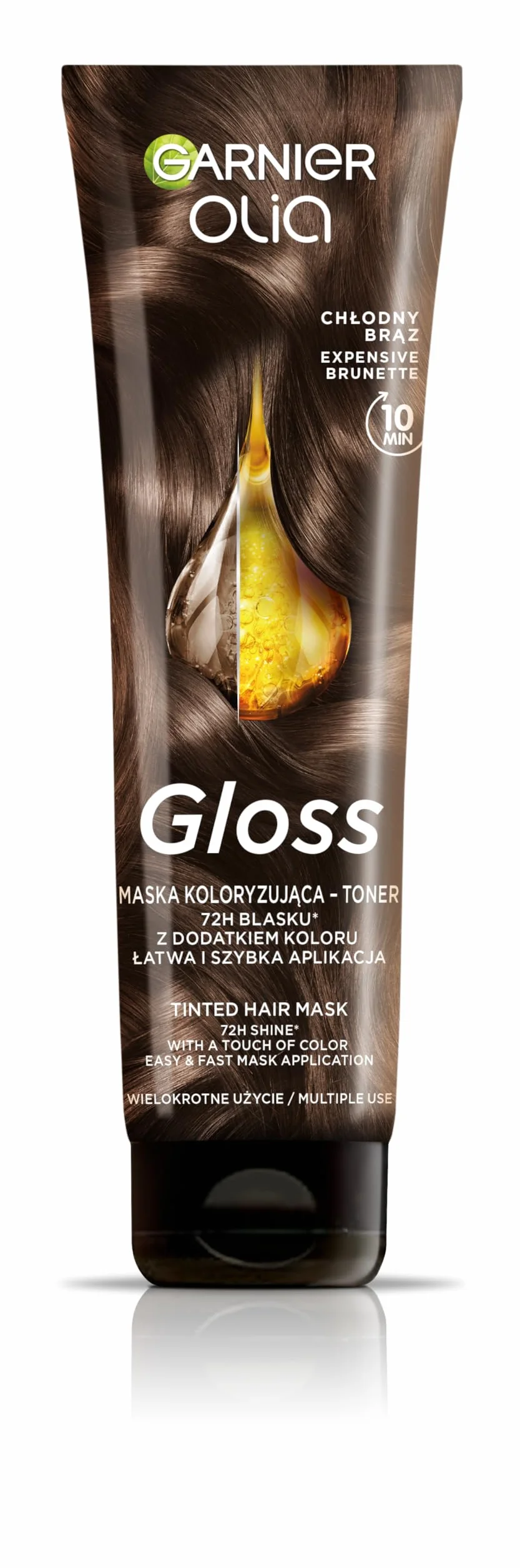 Olia Gloss Maska koloryzująca toner chłodny brąz do włosów 150 ml